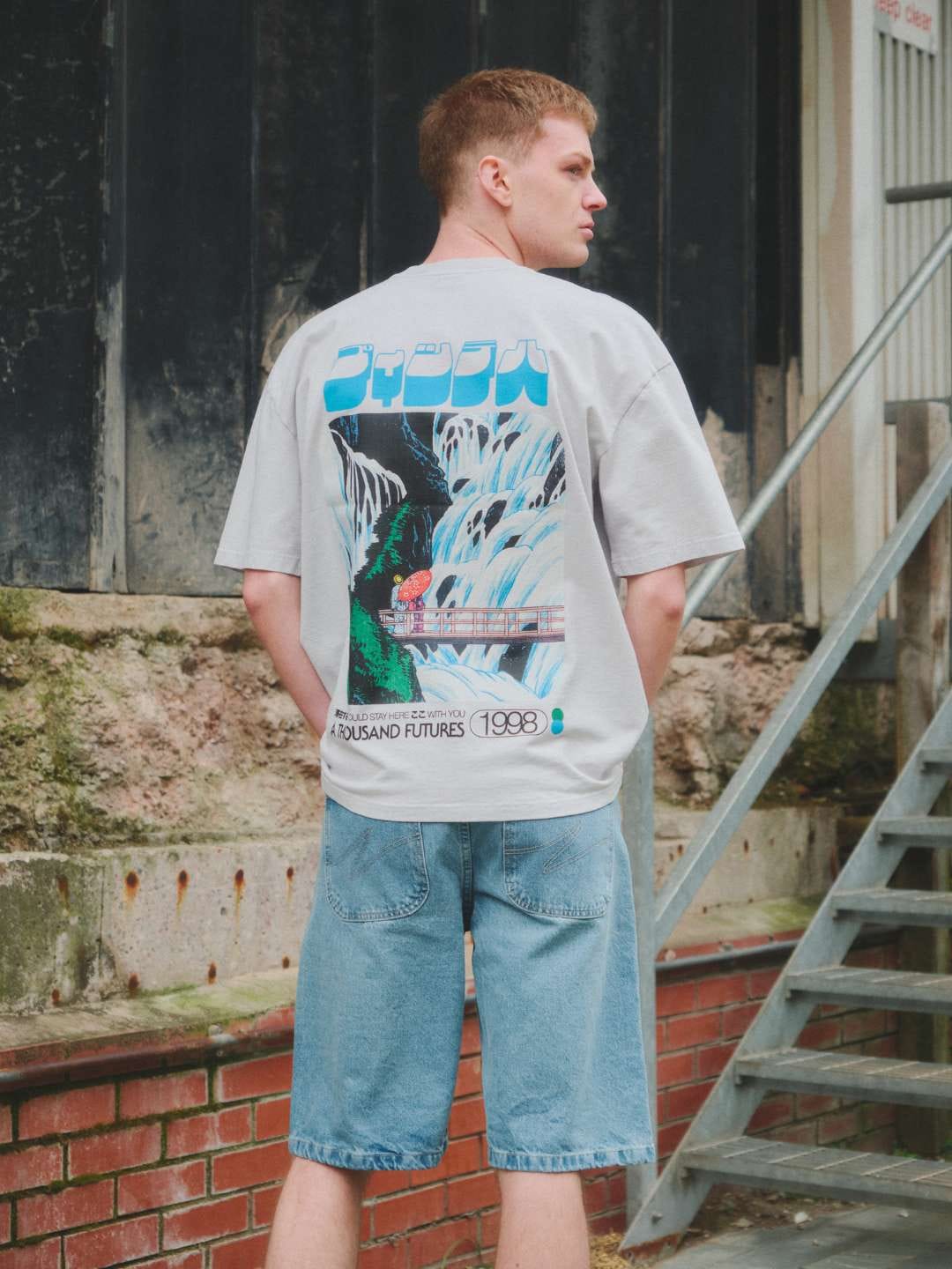 A Thousand Futures x GK 'Stay Here' Tee - Faded Grey
