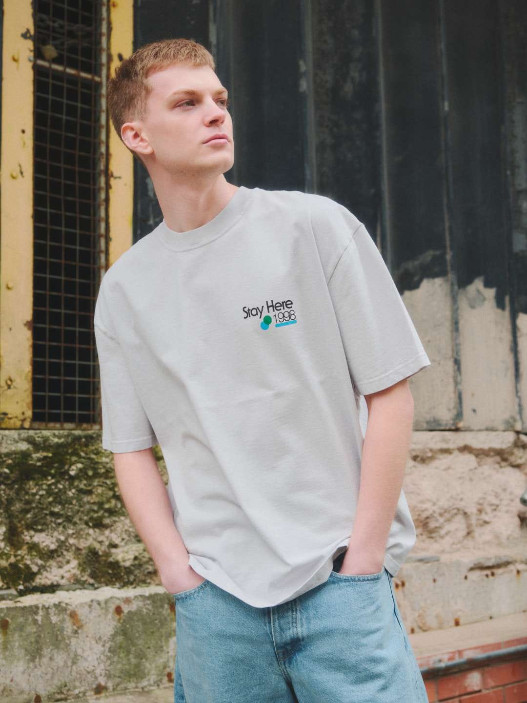 A Thousand Futures x GK 'Stay Here' Tee - Faded Grey