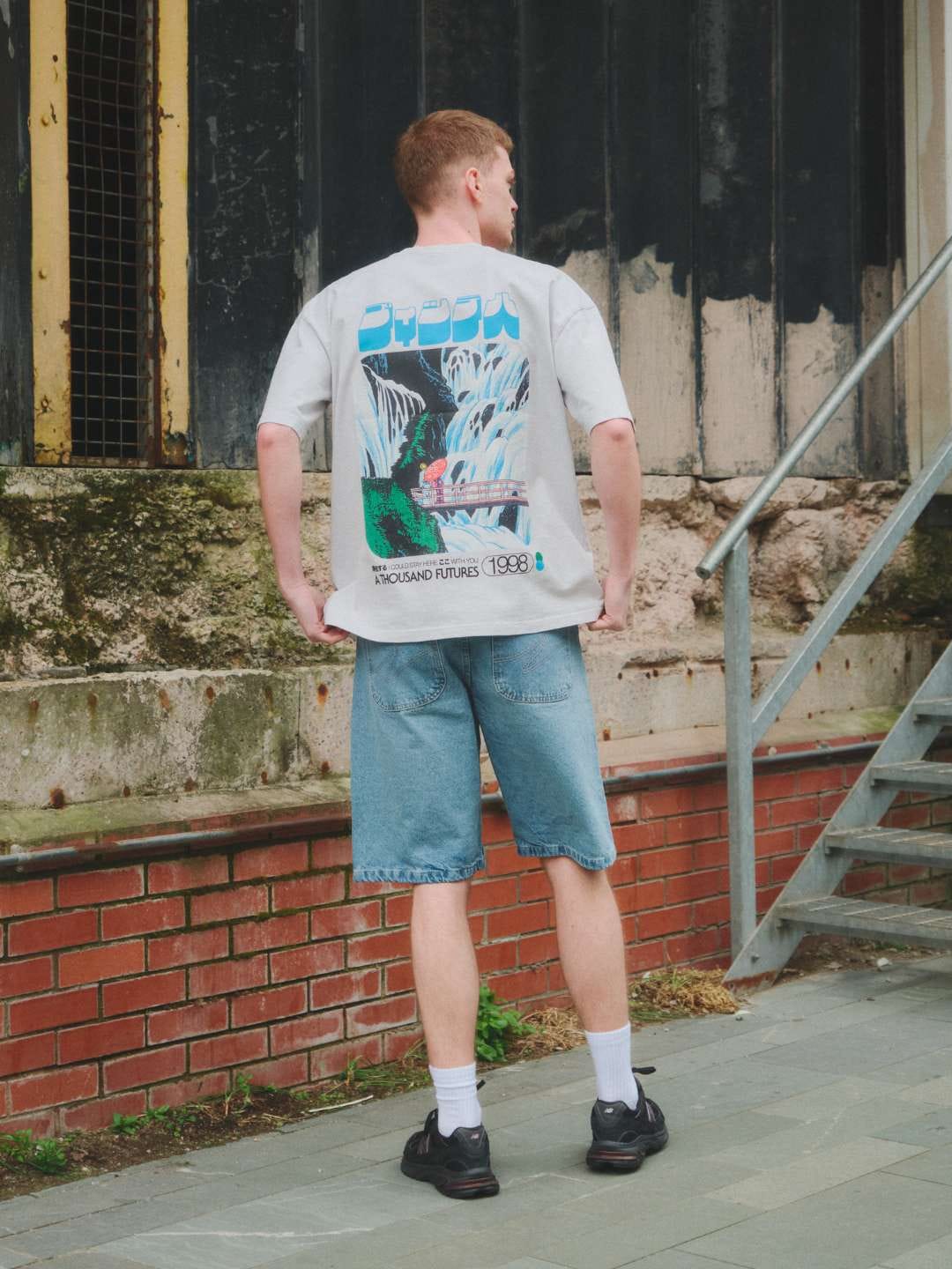 A Thousand Futures x GK 'Stay Here' Tee - Faded Grey