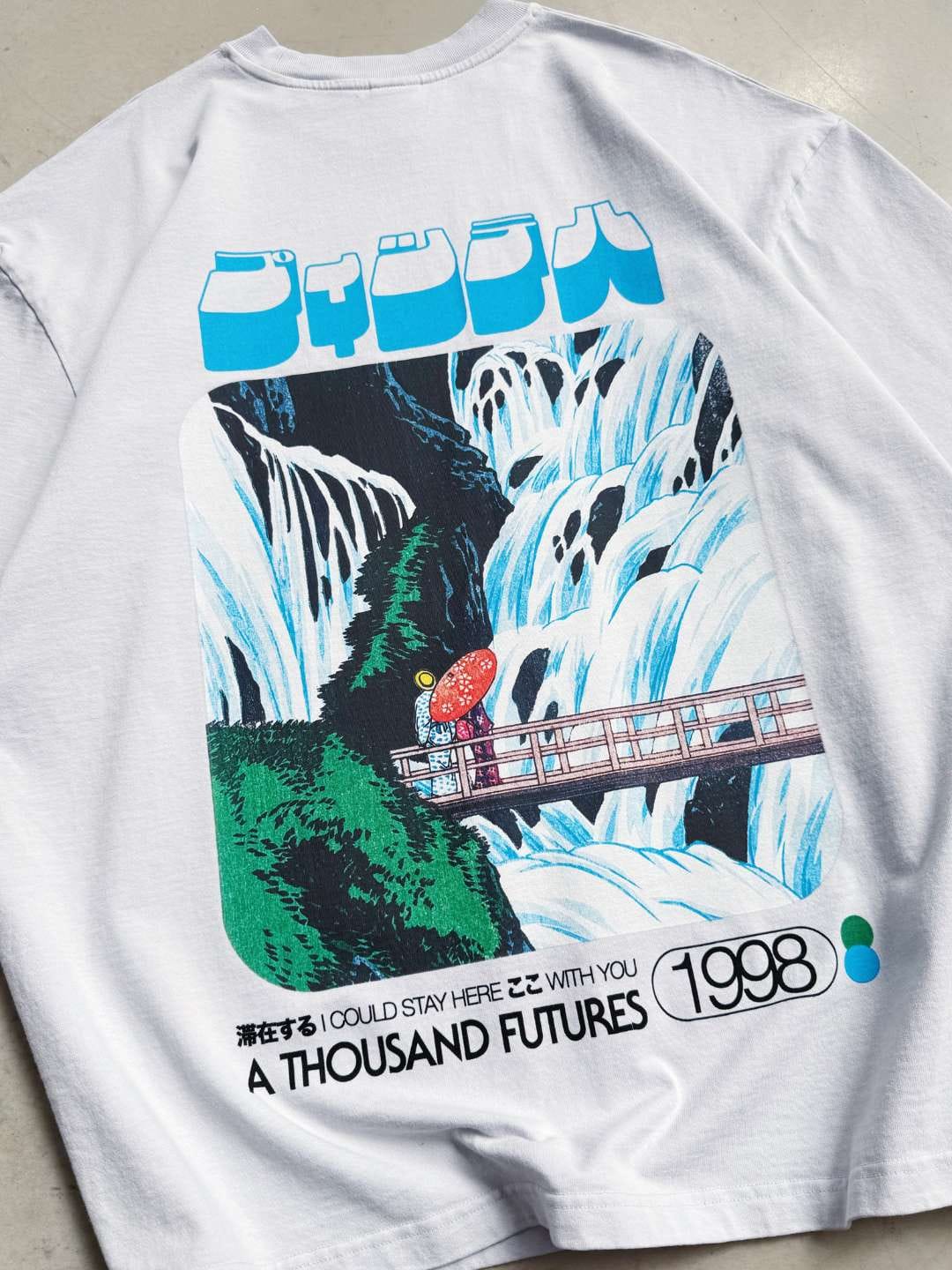 A Thousand Futures x GK 'Stay Here' Tee - Faded Grey