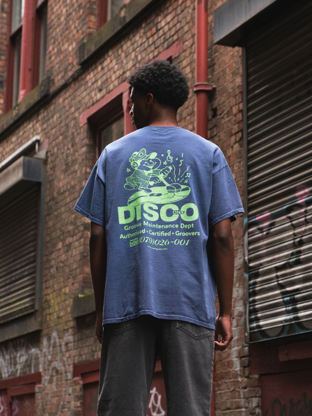 DISCO ONLY 'Groove Maintenance' Tee - Washed Dark Navy