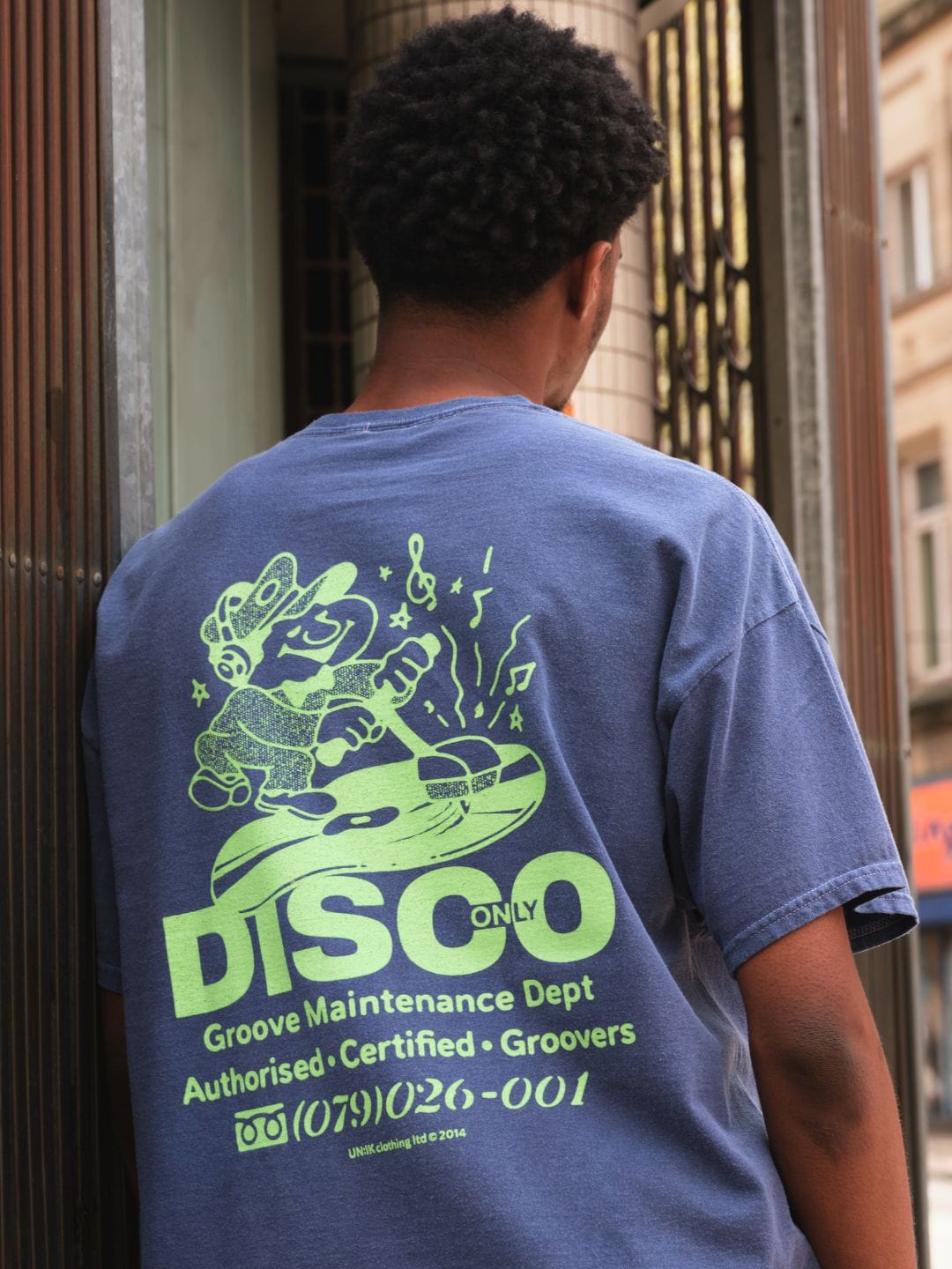 DISCO ONLY 'Groove Maintenance' Tee - Washed Dark Navy