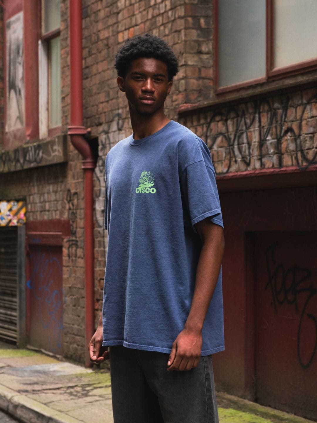 DISCO ONLY 'Groove Maintenance' Tee - Washed Dark Navy