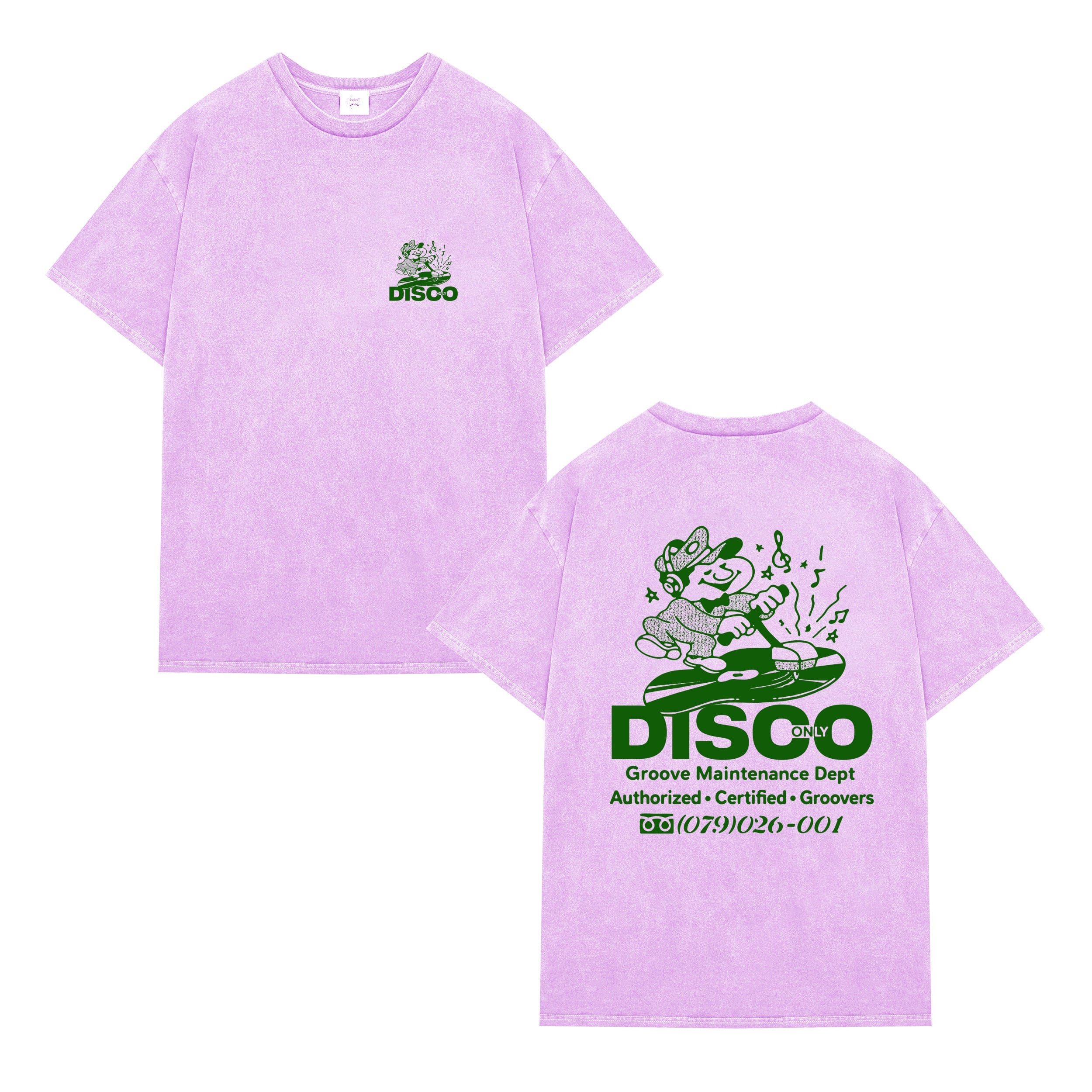 DISCO ONLY 'Groove Maintenance' Tee - Washed Azalea Pink