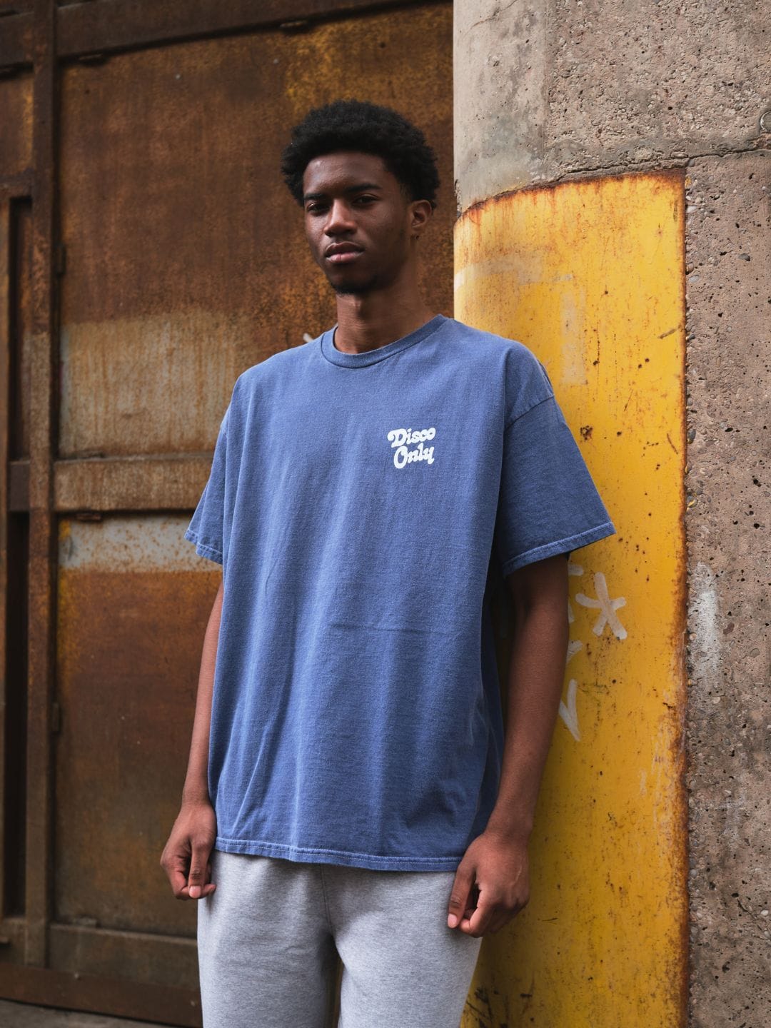 DISCO ONLY 'Play It Twice V2' Tee - Washed Navy Blue