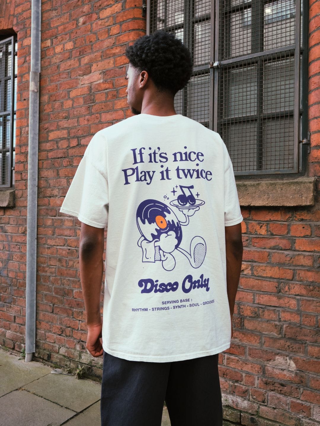 DISCO ONLY 'Play It Twice V2' Tee - Washed Cream