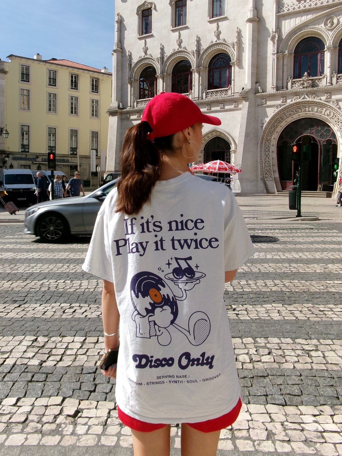 DISCO ONLY 'Play It Twice V2' Tee - Washed Cream