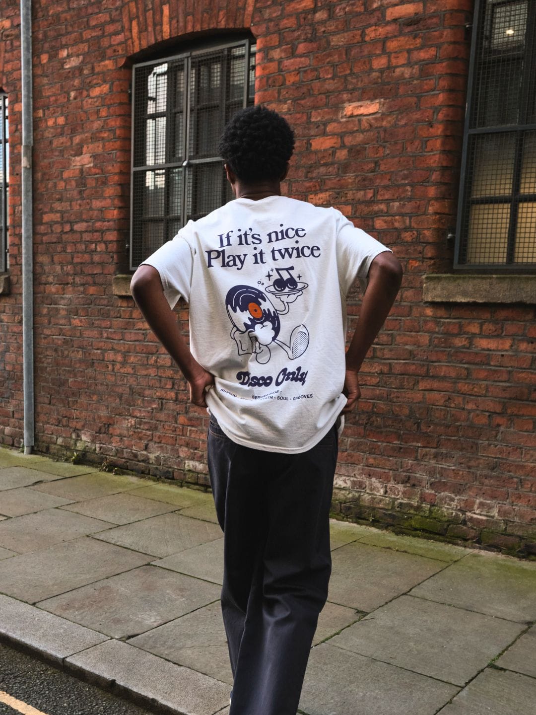 DISCO ONLY 'Play It Twice V2' Tee - Washed Cream