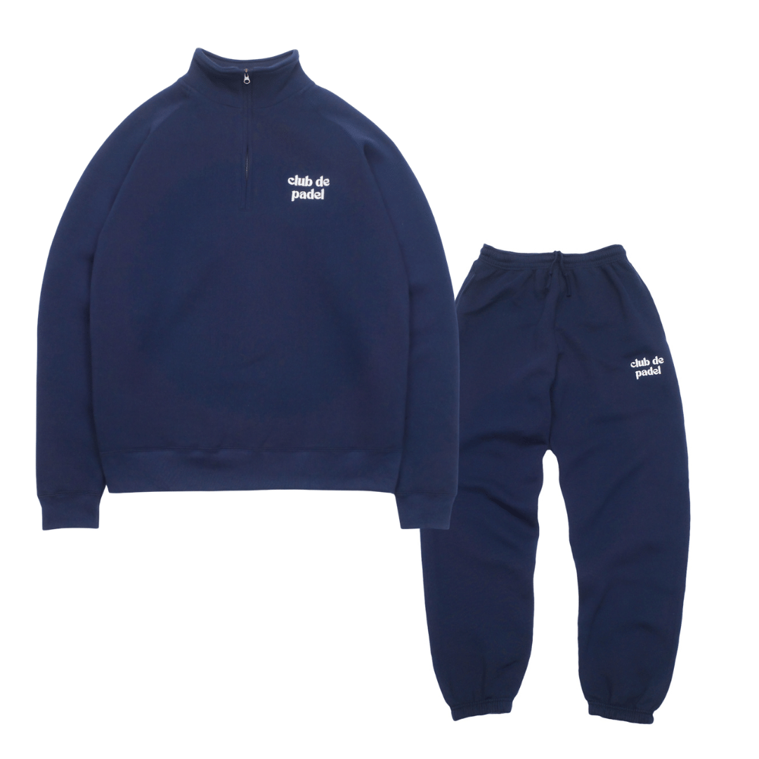 Club de Padel Uniform 1/4 Zip Sweater & Jogger Set - Navy