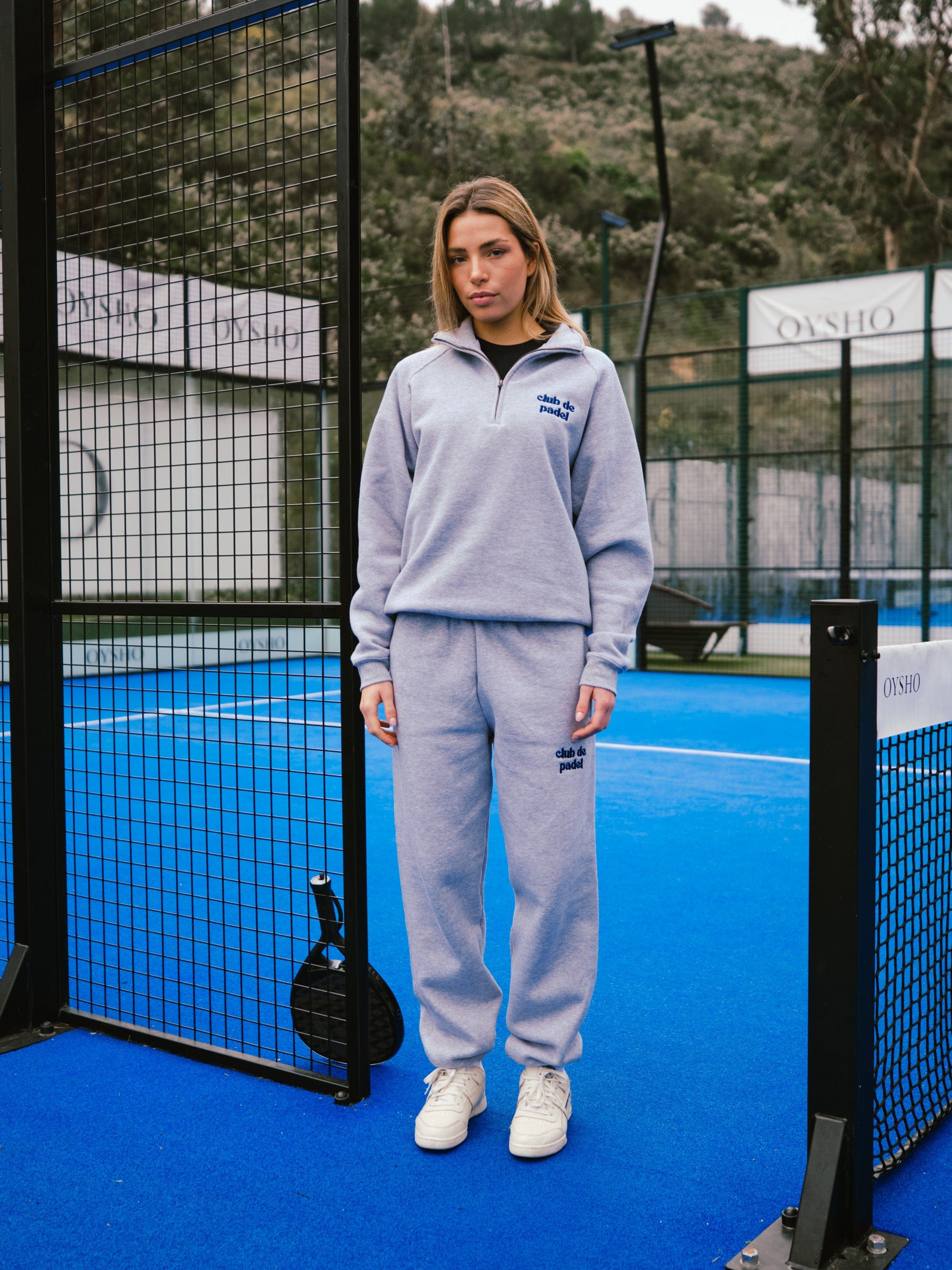 Club de Padel Uniform 1/4 Zip Sweater & Jogger Set - Grey