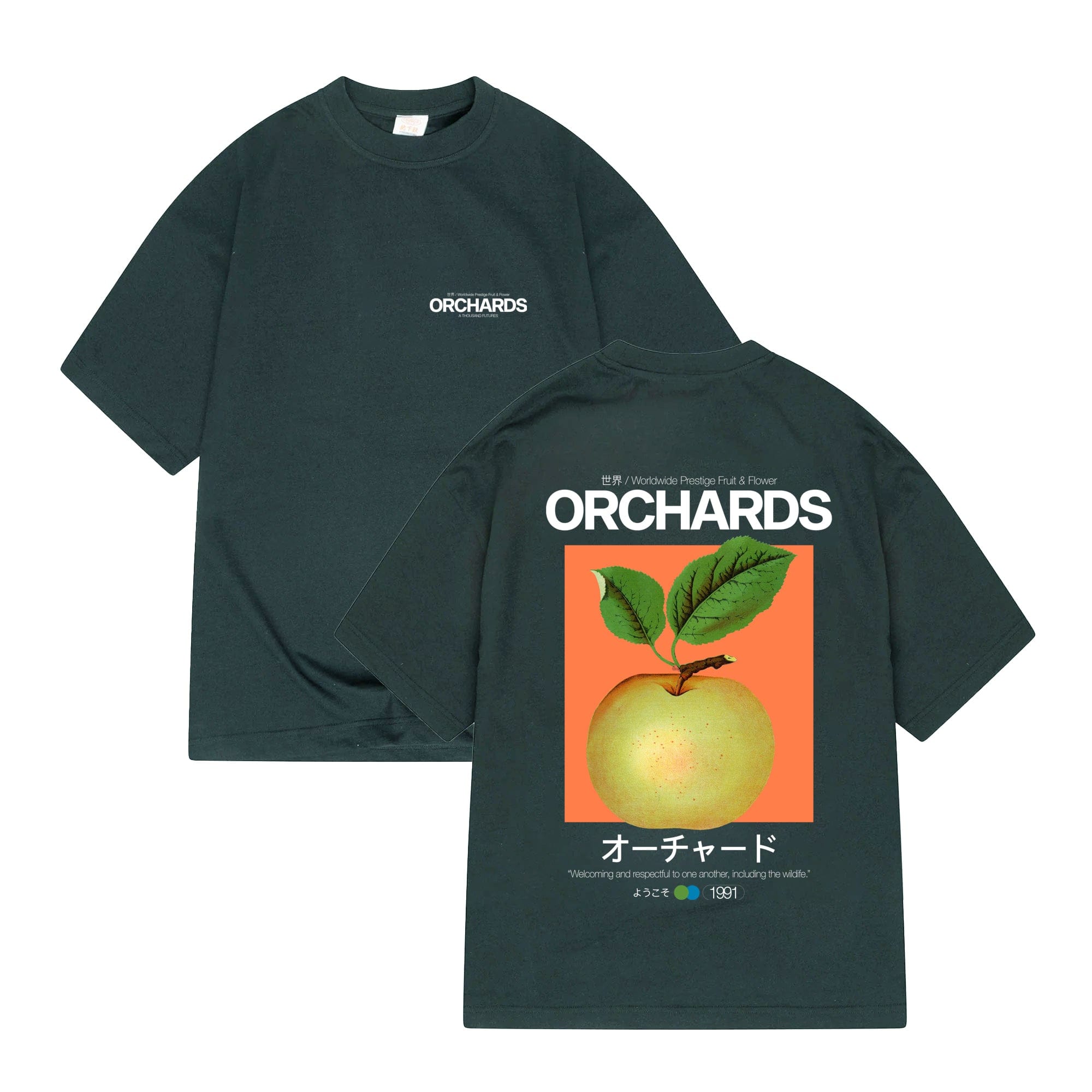 A Thousand Futures x GK 'Orchards' Tee - Pine Green