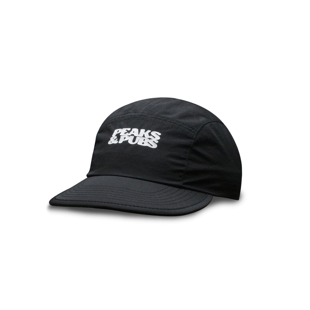 Peaks & Pubs 'Logo' Active 5 Panel Cap - Black