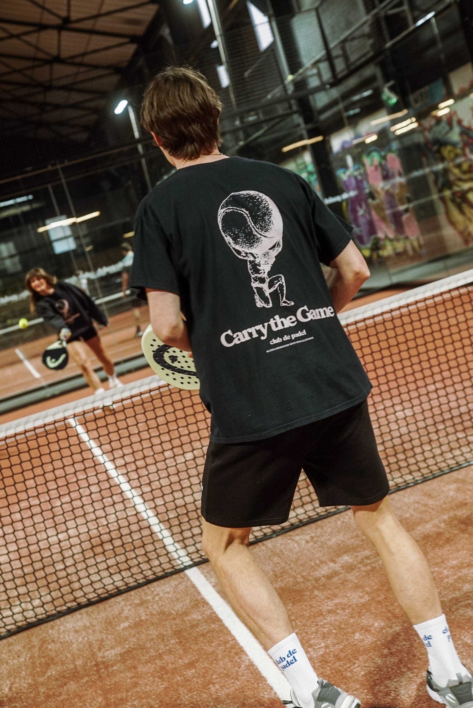 Club de Padel 'Carry the Game' Vintage Washed Tee - Black