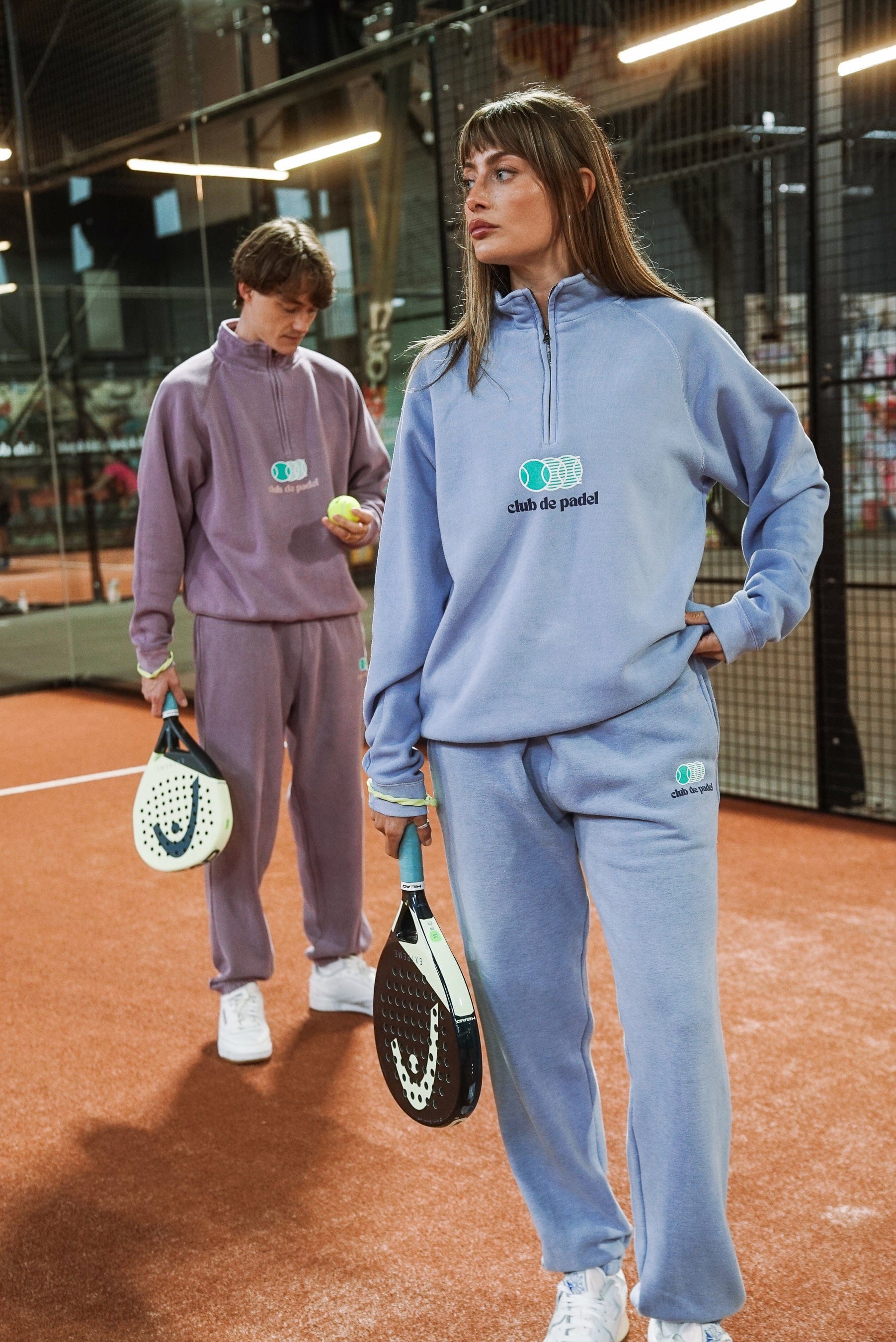 Club de Padel 'Vibora' Vintage Washed Joggers - Baby Blue