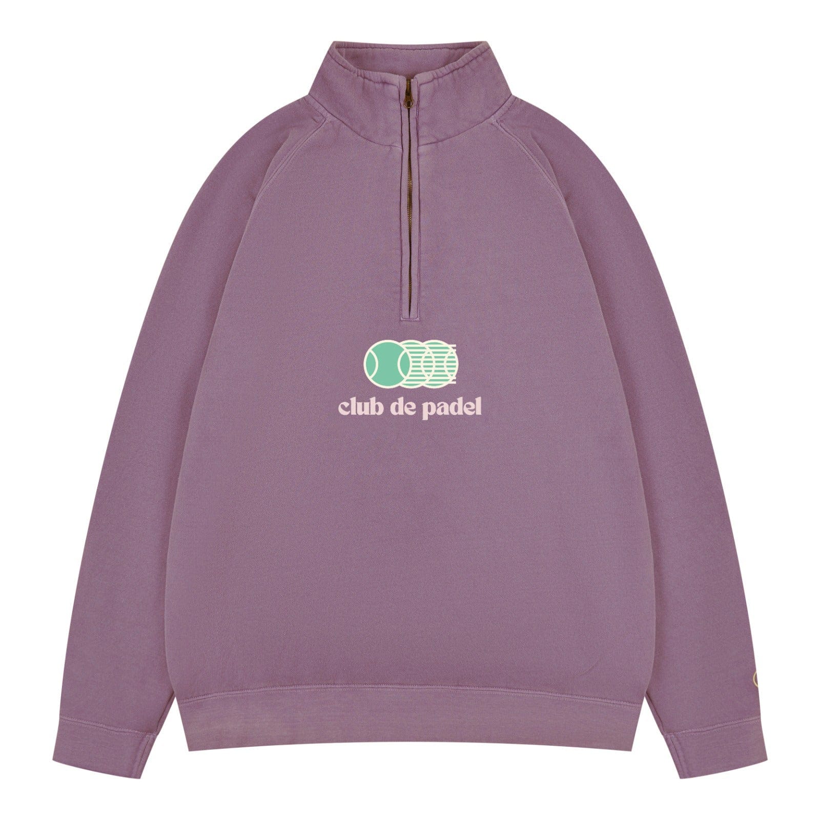 Club de Padel 'Vibora' Washed 1/4 Zip Sweater - Mauve