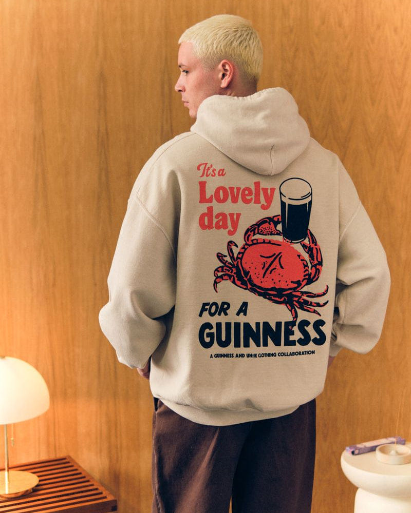 Guinness x UN:IK 'Crab' Vintage Washed Hoodie - Sand