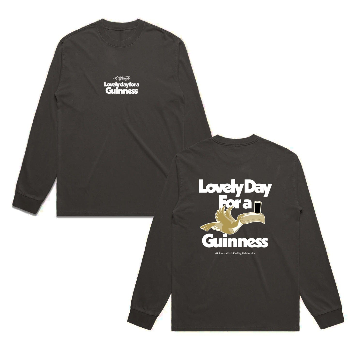 Guinness x UN:IK 'Lovely Day' LS Tee - Faded Black