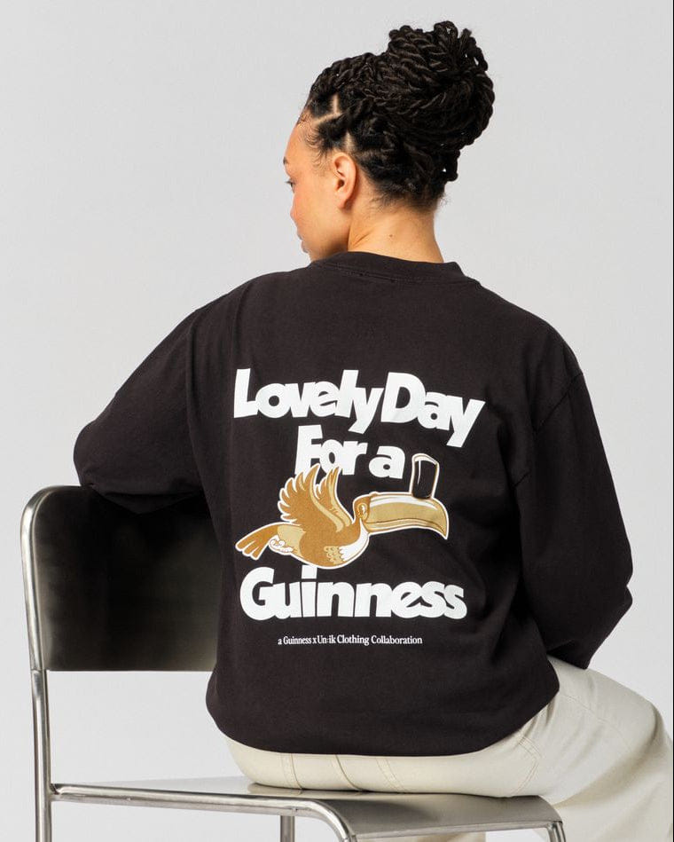 Guinness x UN:IK 'Lovely Day' LS Tee - Faded Black