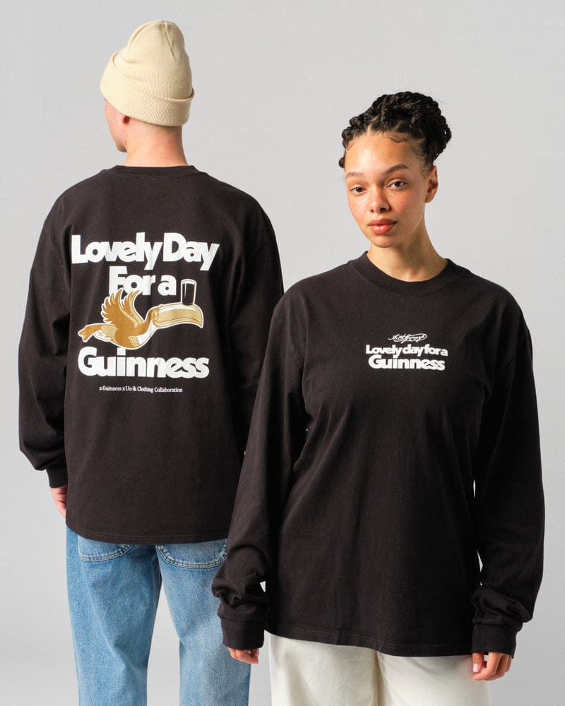 Guinness x UN:IK 'Lovely Day' LS Tee - Faded Black