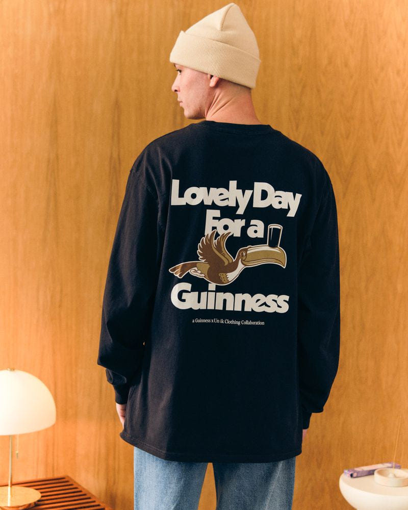 Guinness x UN:IK 'Lovely Day' LS Tee - Faded Black