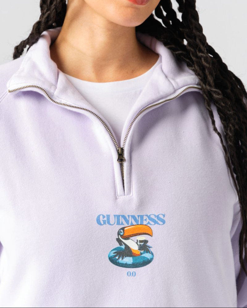 Guinness x UN:IK 'Zero' Vintage Washed 1/4 Zip Sweatshirt - Pink