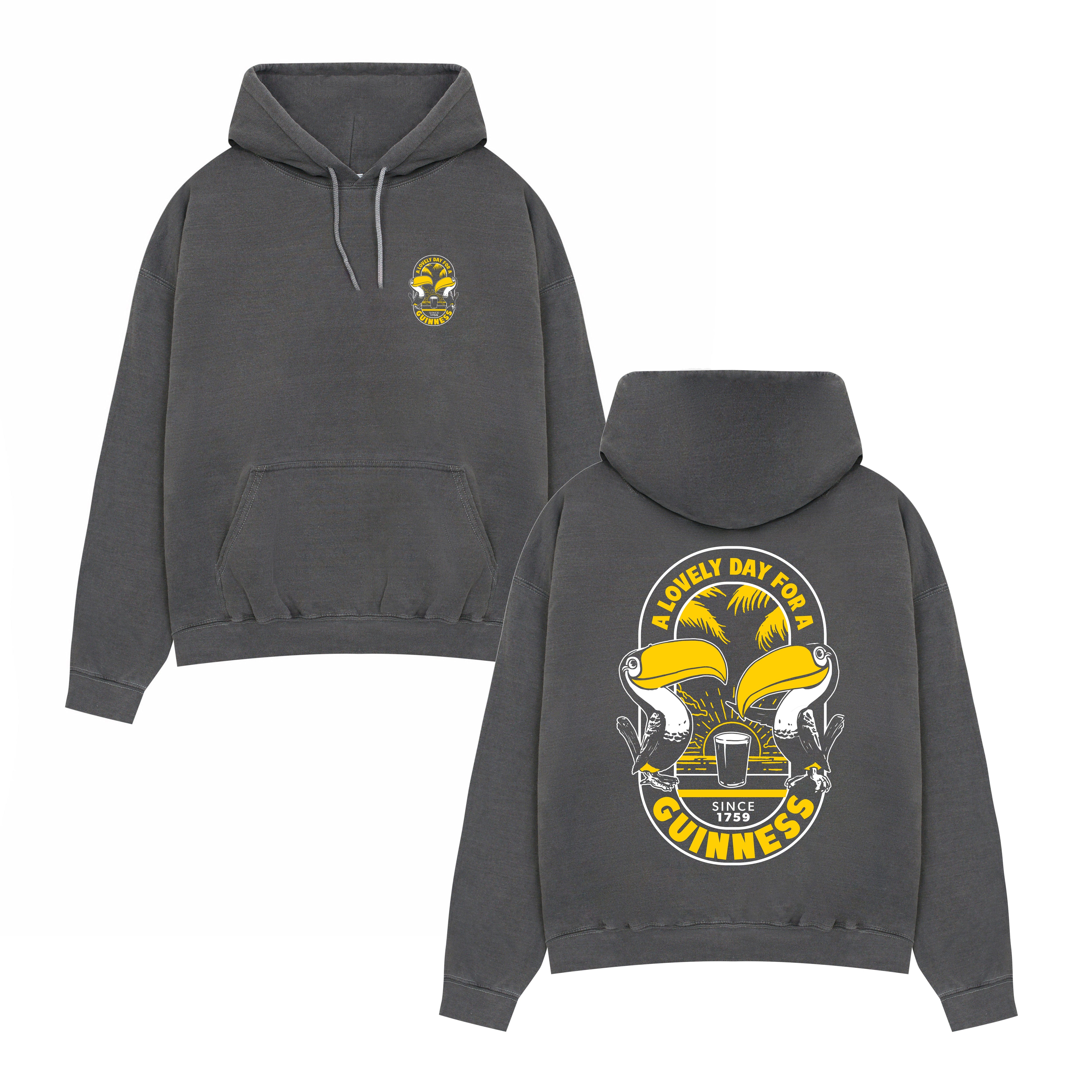 Guinness x UN:IK 'Tropical' Vintage Washed Hoodie - Black