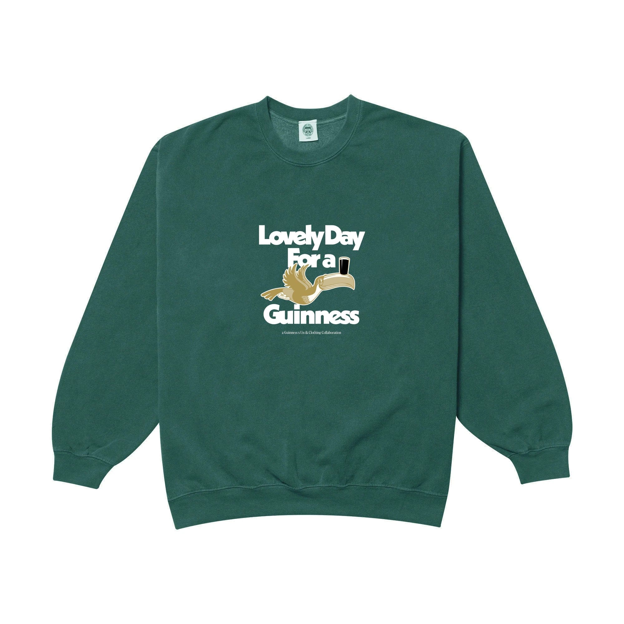 Guinness x UN:IK 'Lovely Day' Vintage Washed Sweater - Forest Green