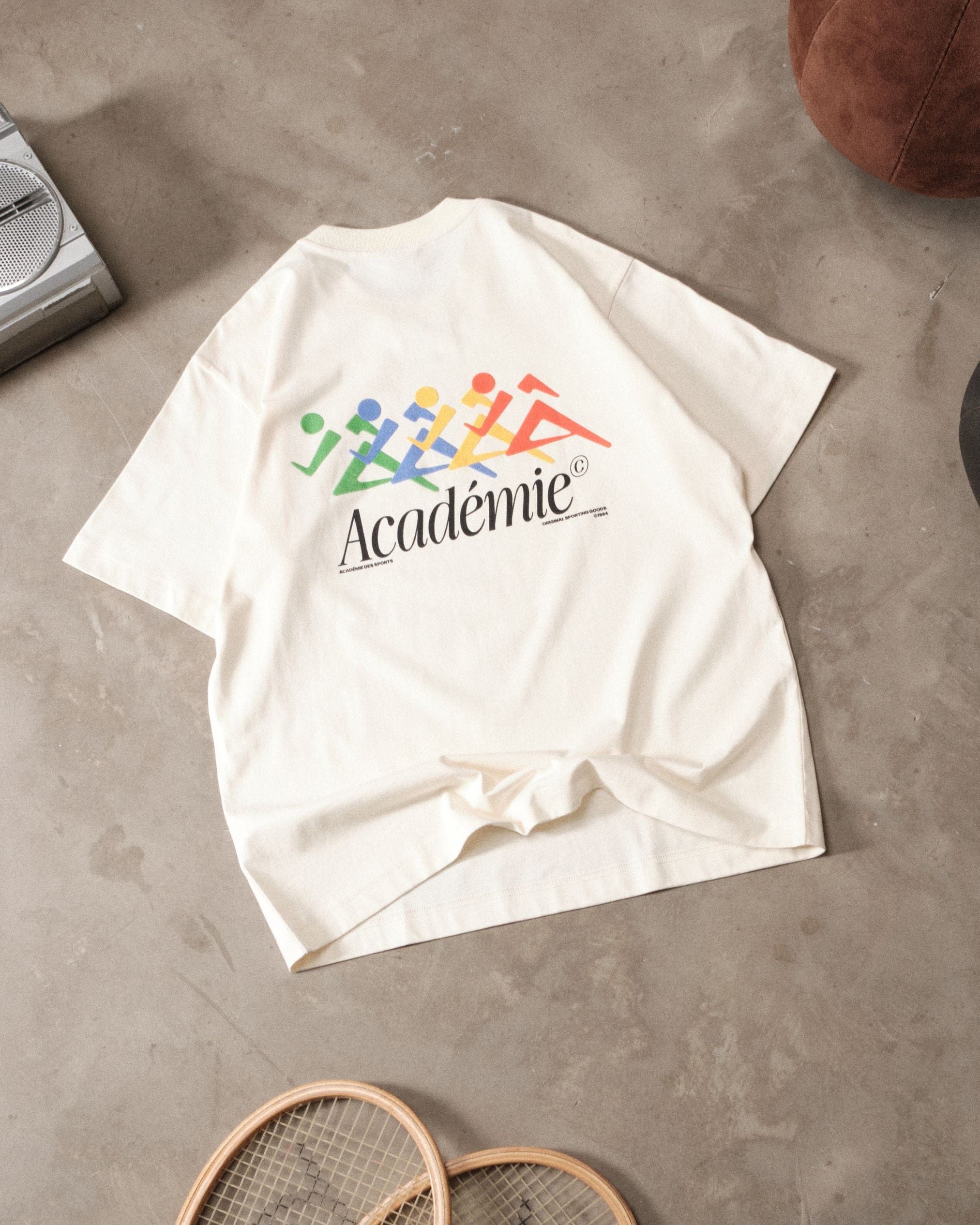 Vice 84 'Académie Runners' Boxy Tee - Ecru