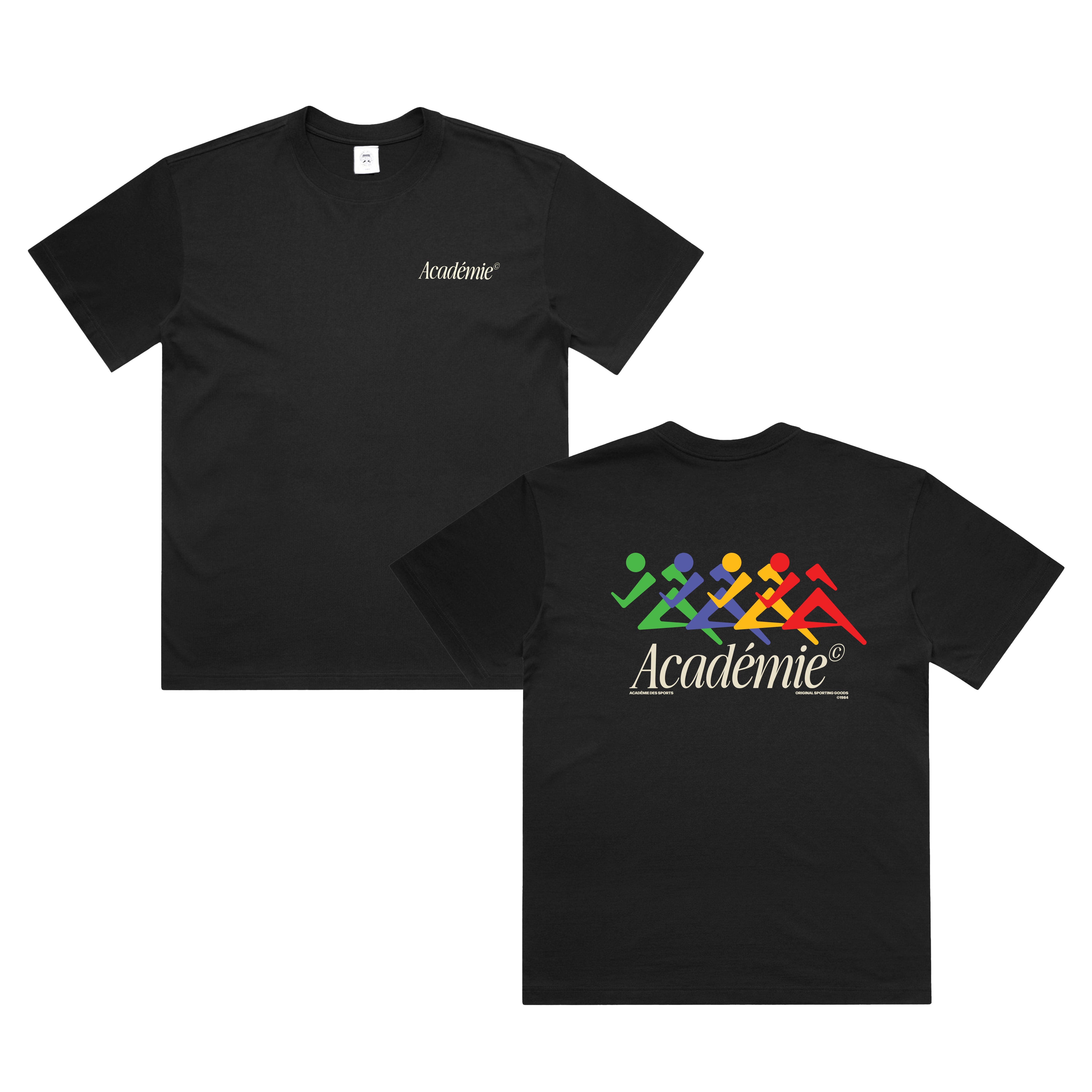 Vice 84 'Académie Runners' Boxy Tee - Black