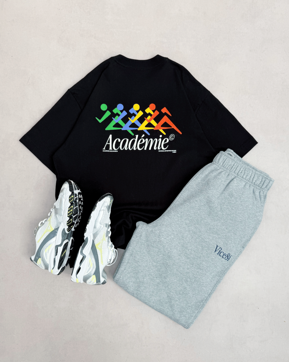 Vice 84 'Académie Runners' Boxy Tee - Black