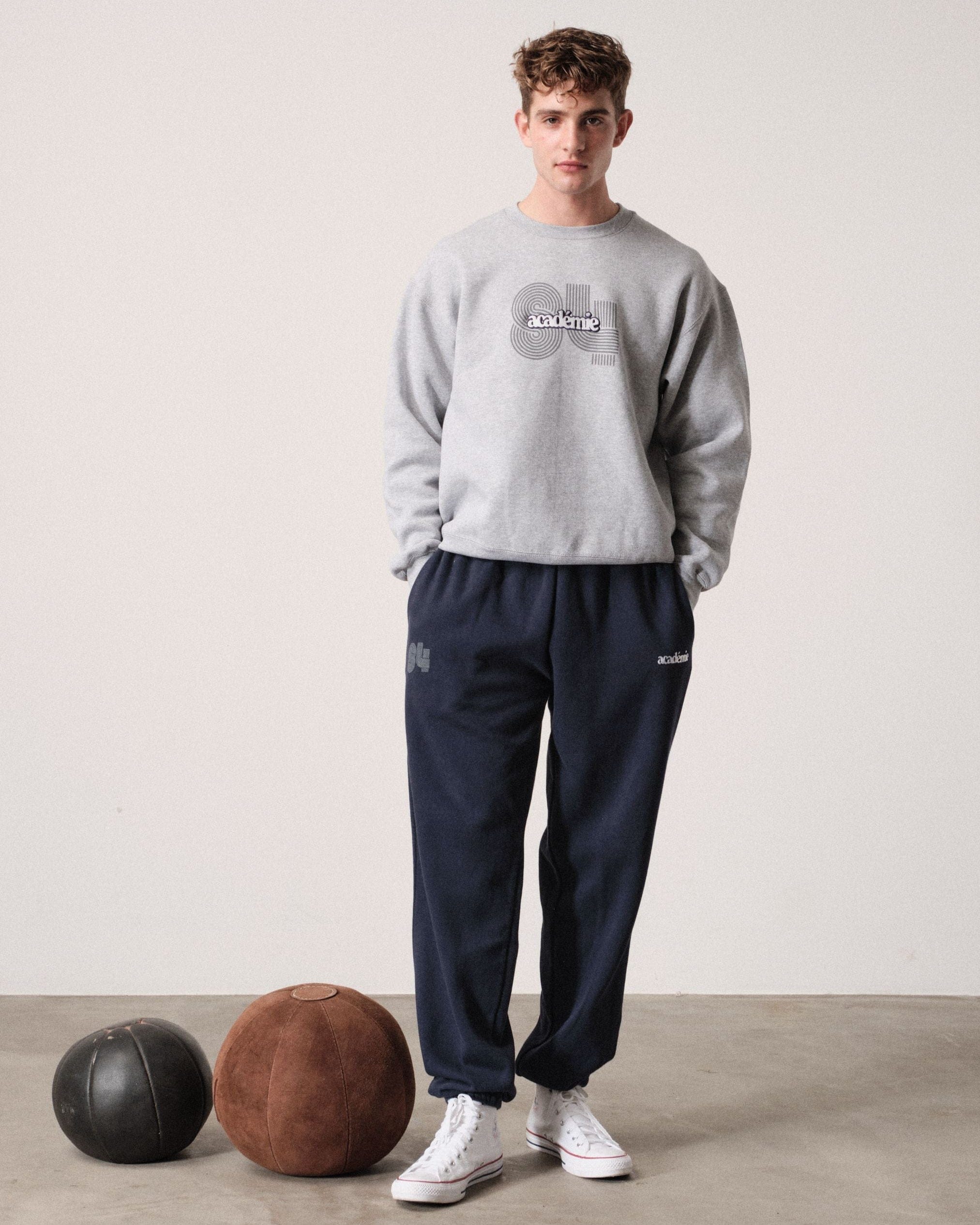 Vice 84 'Académie 84' Vintage Washed Joggers - Navy