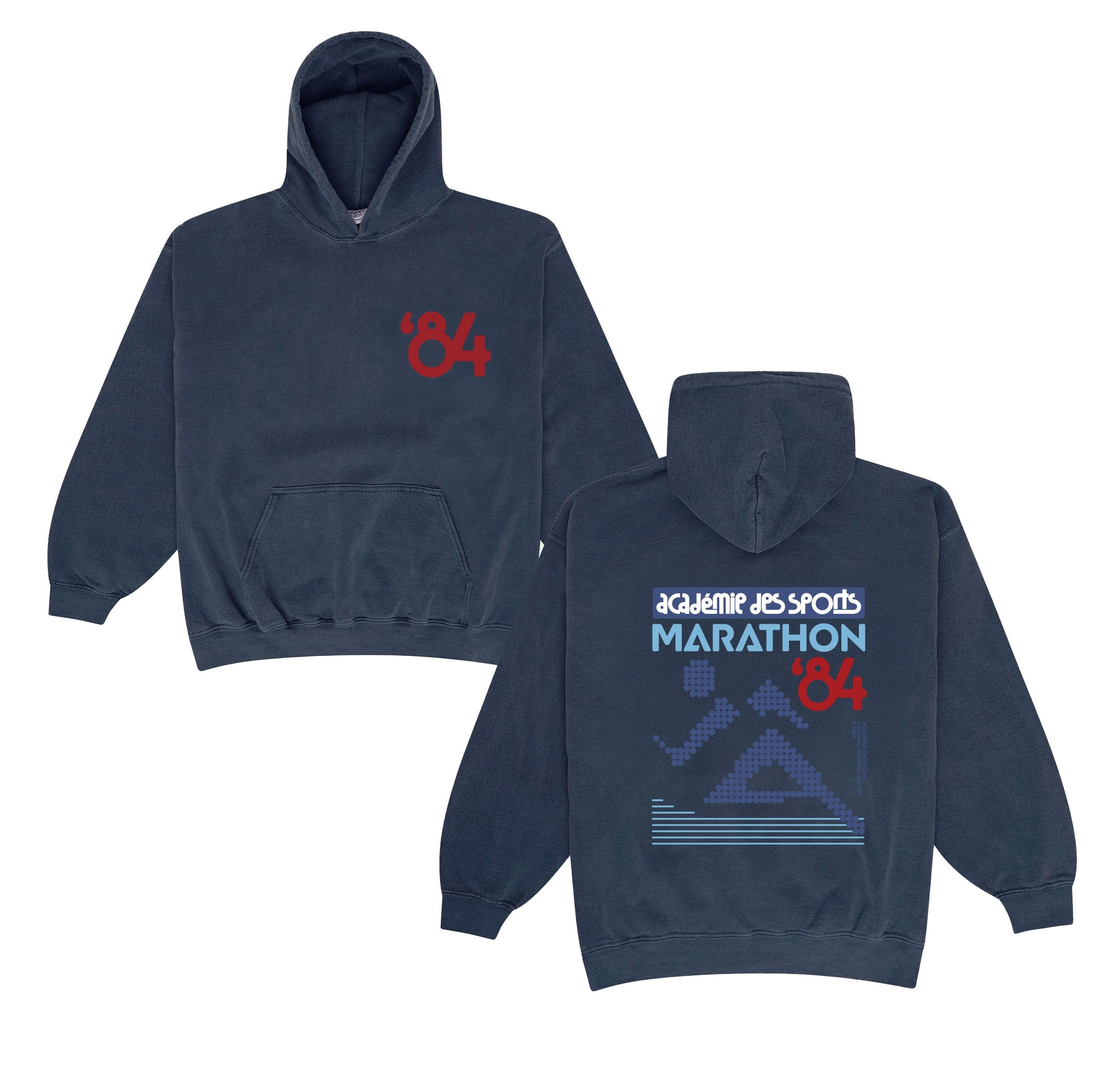 Vice 84 'Marathon' Vintage Washed Hoodie - Deep Navy