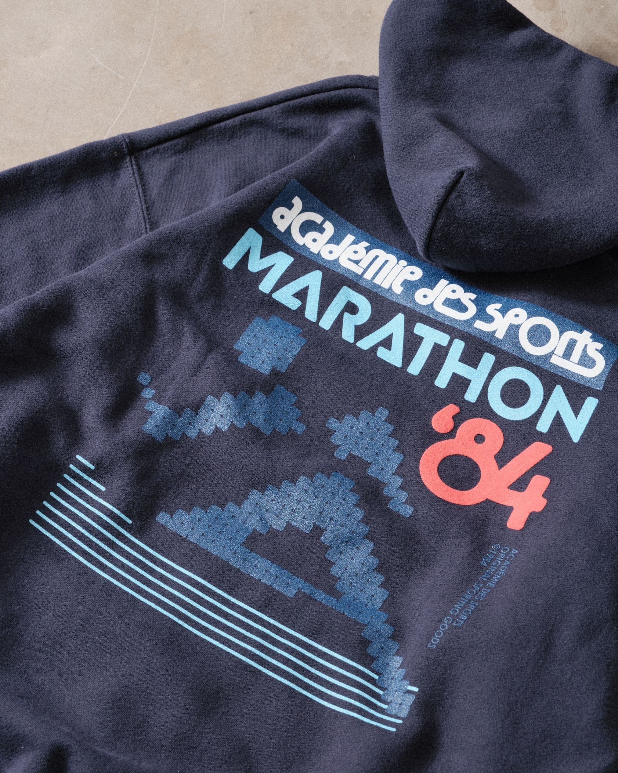 Vice 84 'Marathon' Vintage Washed Hoodie - Deep Navy