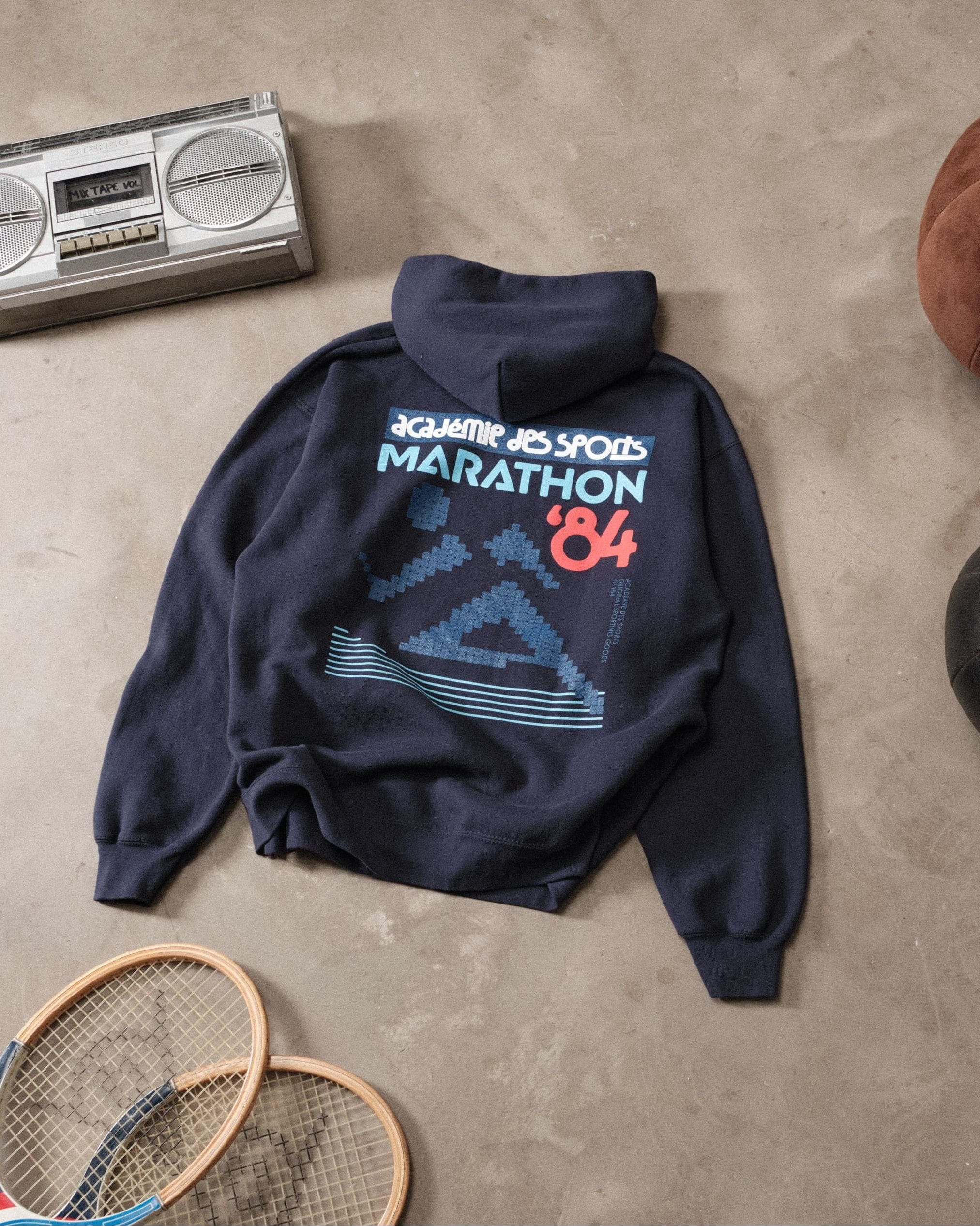 Vice 84 'Marathon' Vintage Washed Hoodie - Deep Navy