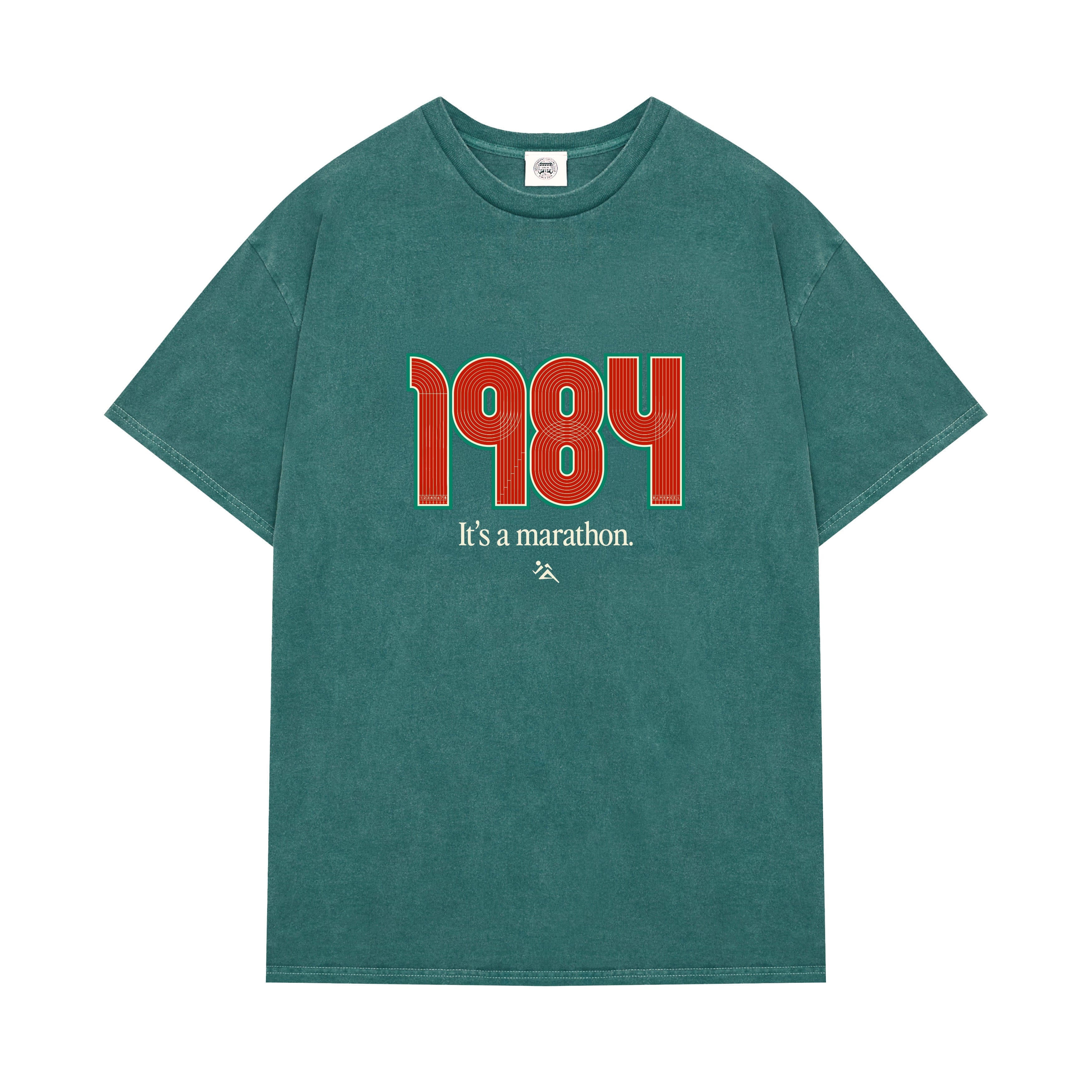 Vice 84 'Track' Vintage Washed Tee - Forest Green