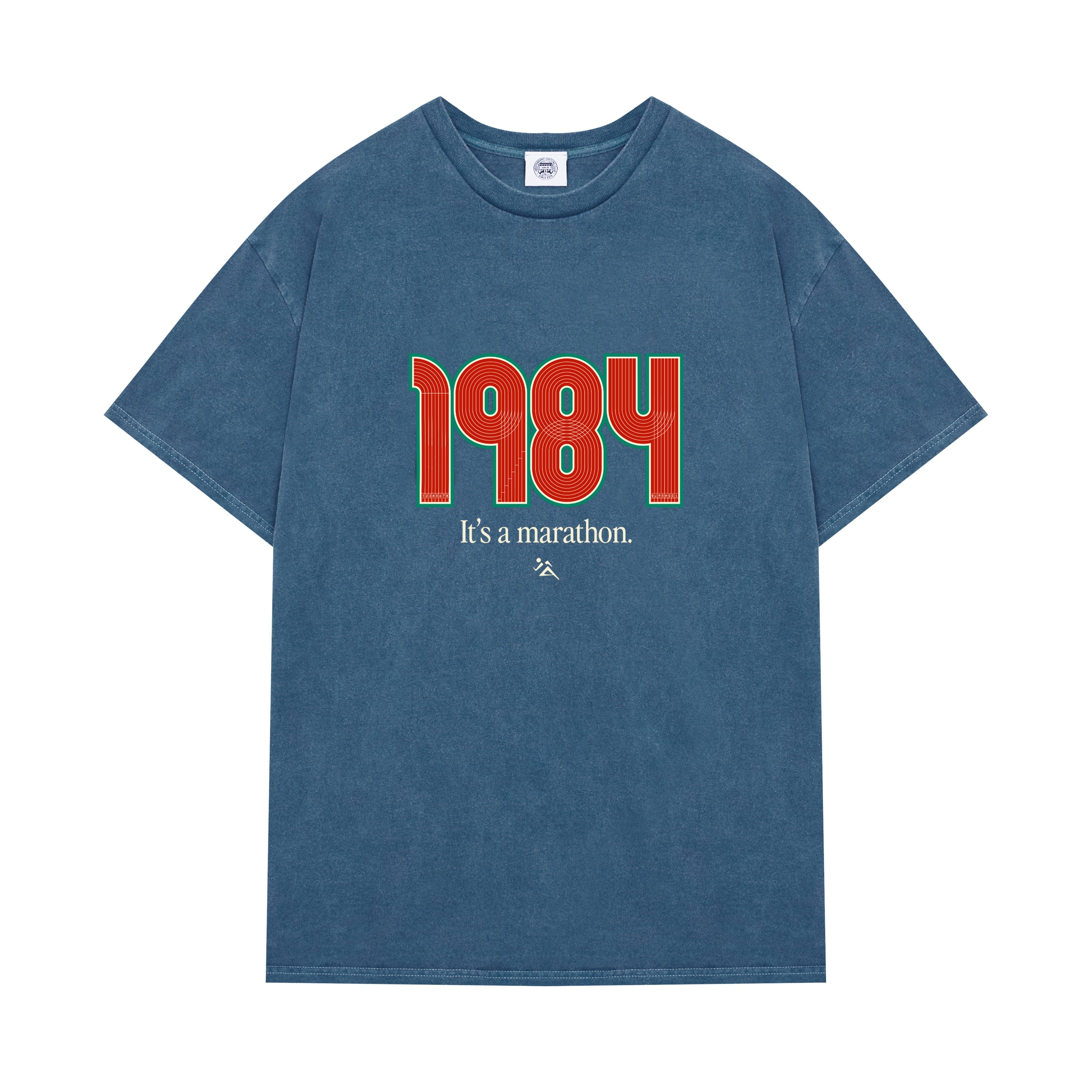 Vice 84 'Track' Vintage Washed Tee - Blue
