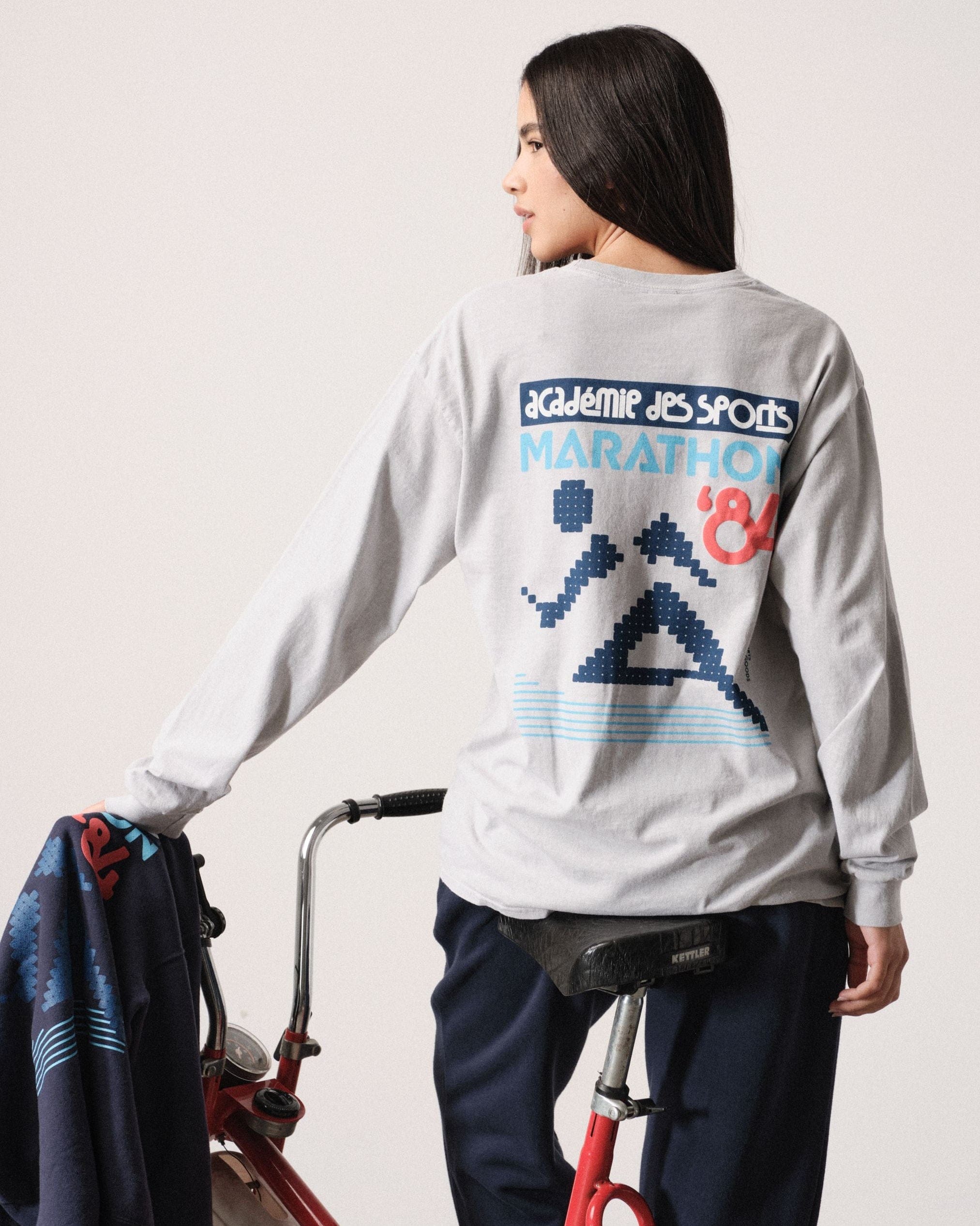Vice 84 'Marathon' Vintage Washed Longsleeve Tee - Storm Grey