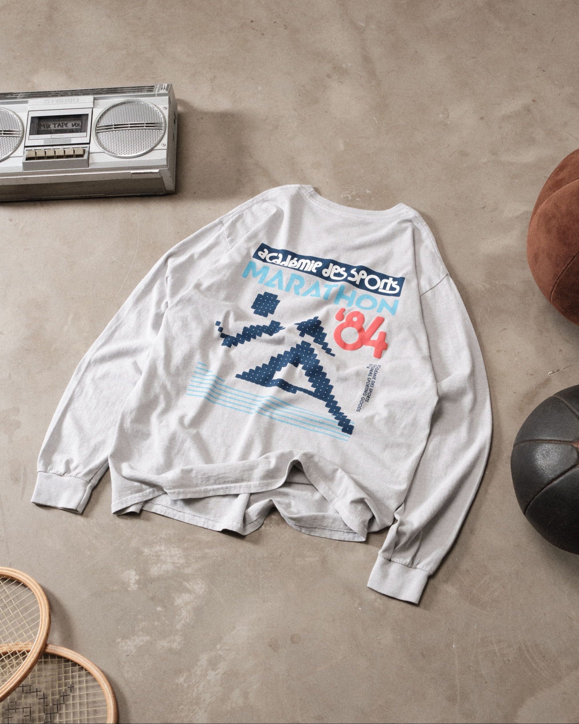 Vice 84 'Marathon' Vintage Washed Longsleeve Tee - Storm Grey