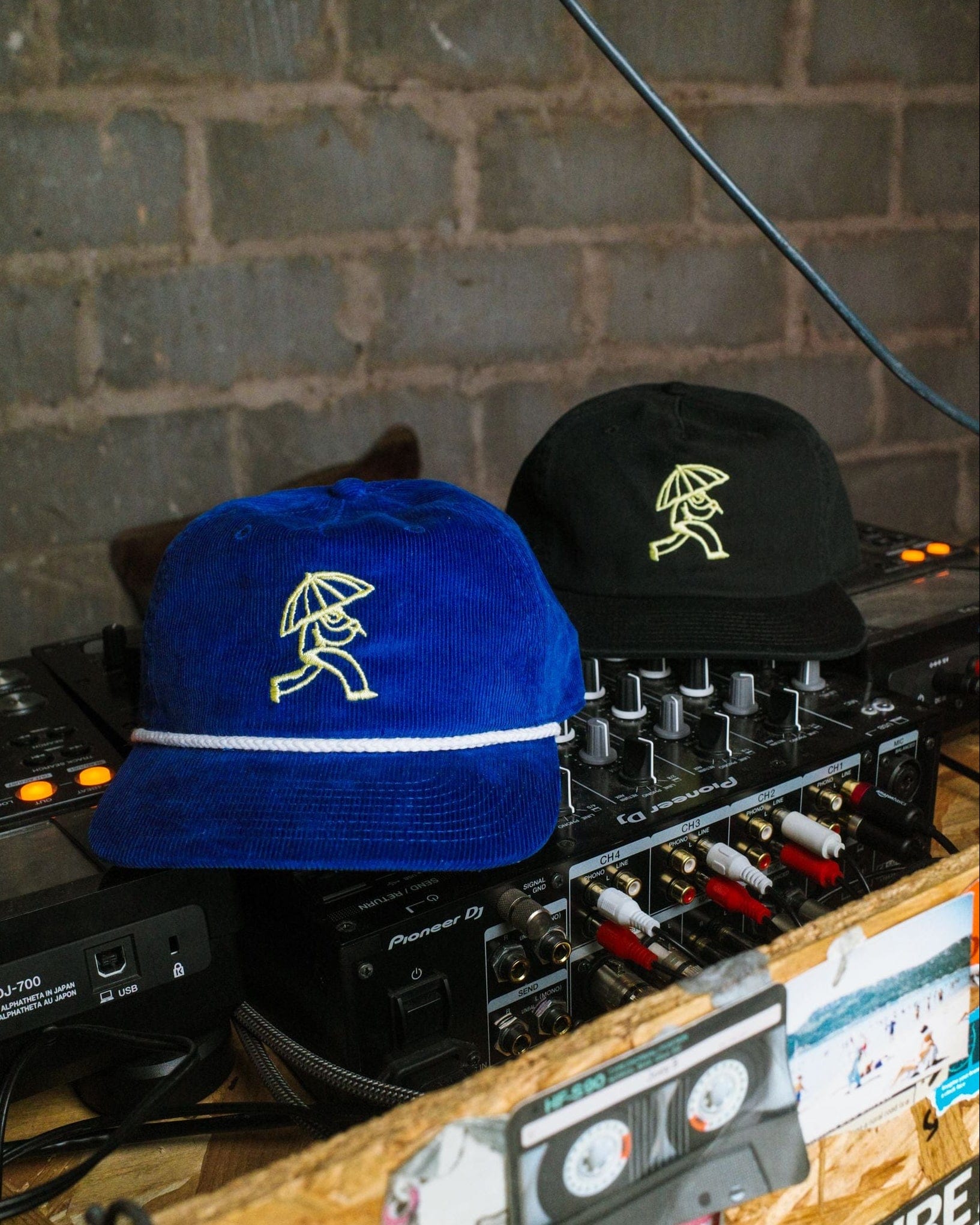 Rainy Heart x UN:IK Embroidered Cord Rope Cap - Royal Blue