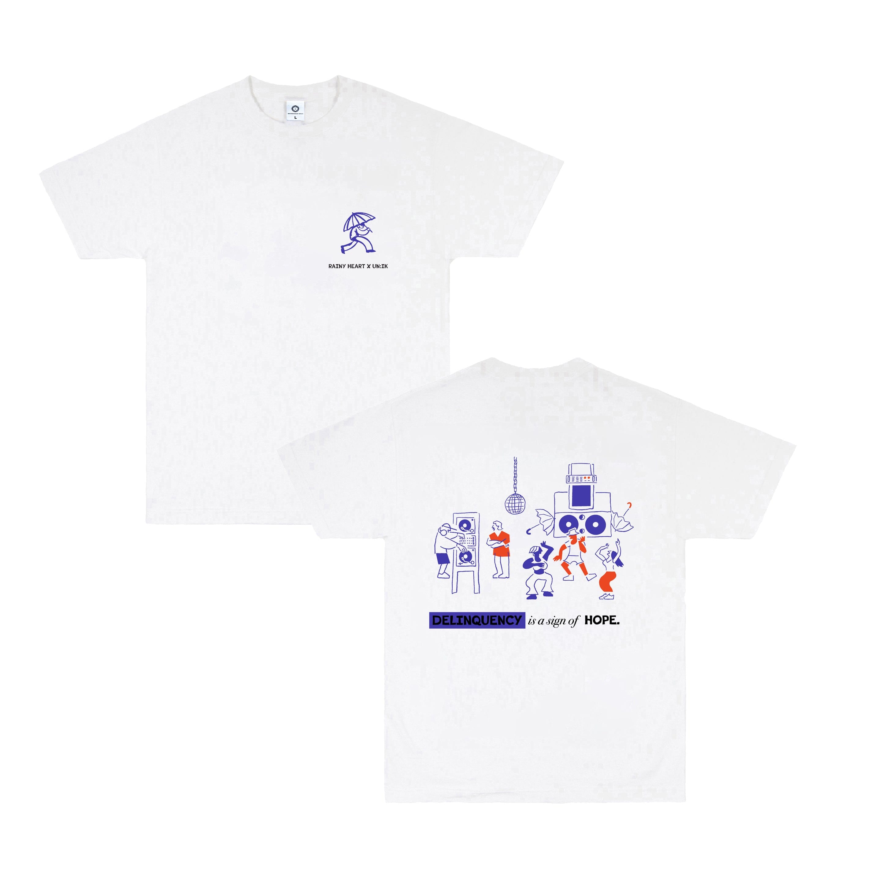 Rainy Heart x UN:IK 'Delinquency' Tee - White