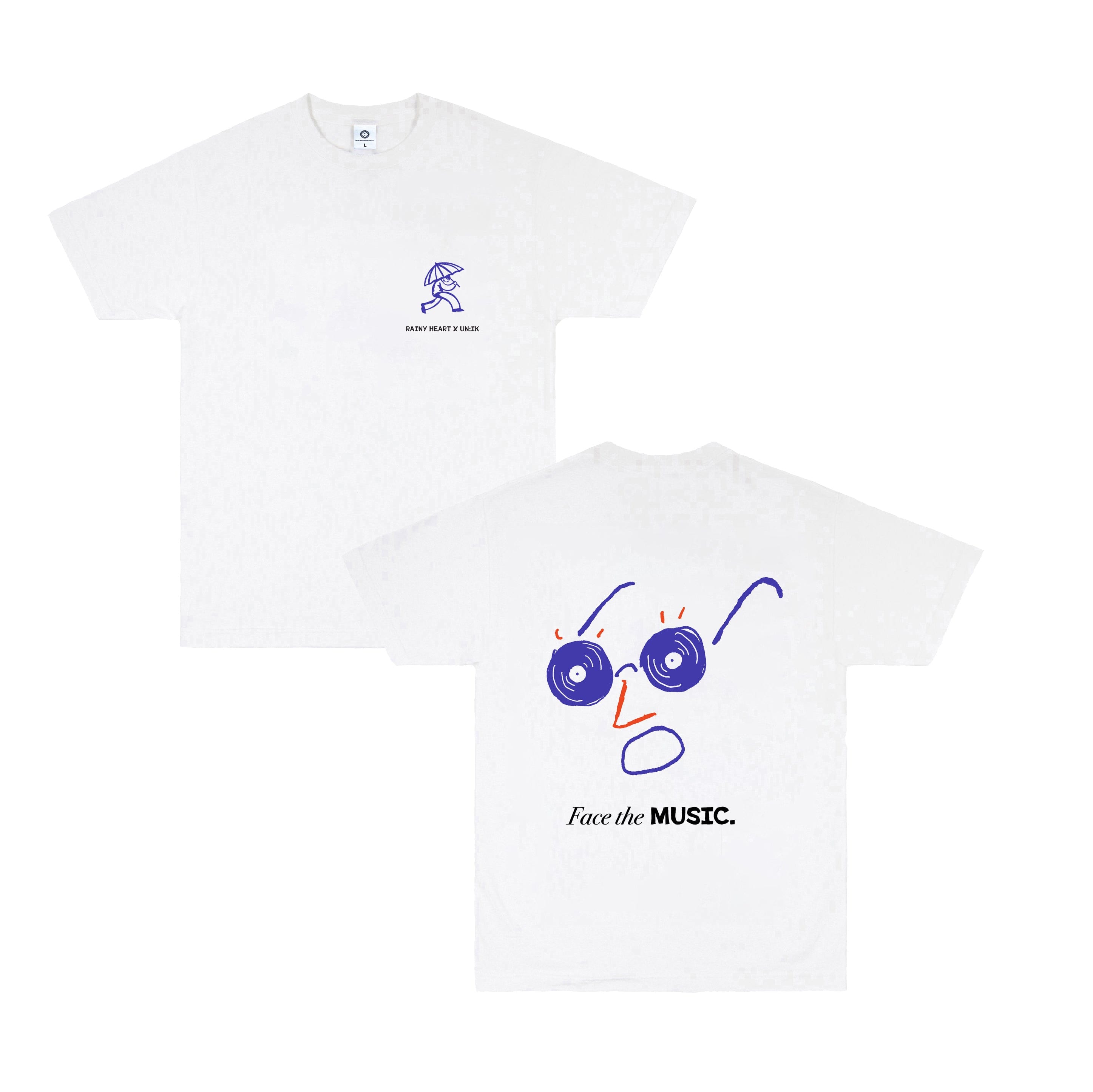 Rainy Heart x UN:IK 'Face the Music' Tee - White