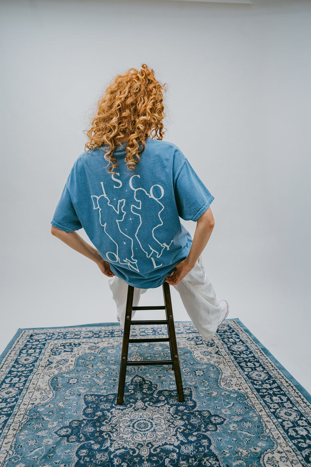 DISCO ONLY 'Dancing Together' Vintage Washed Tee - Royal Blue
