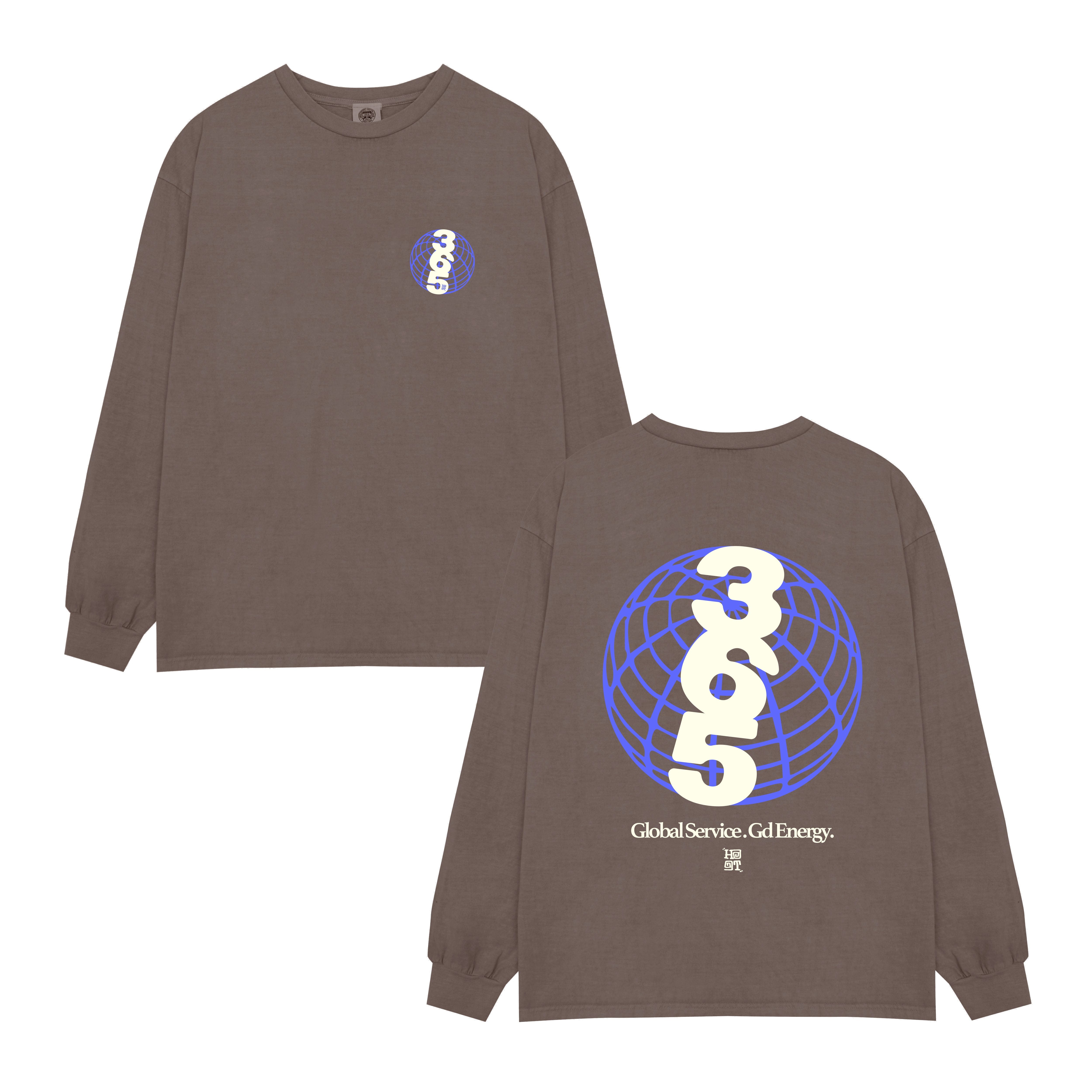 HAVE A GD TRIP 'Worldwide' Vintage Washed Longsleeve Tee - Brown