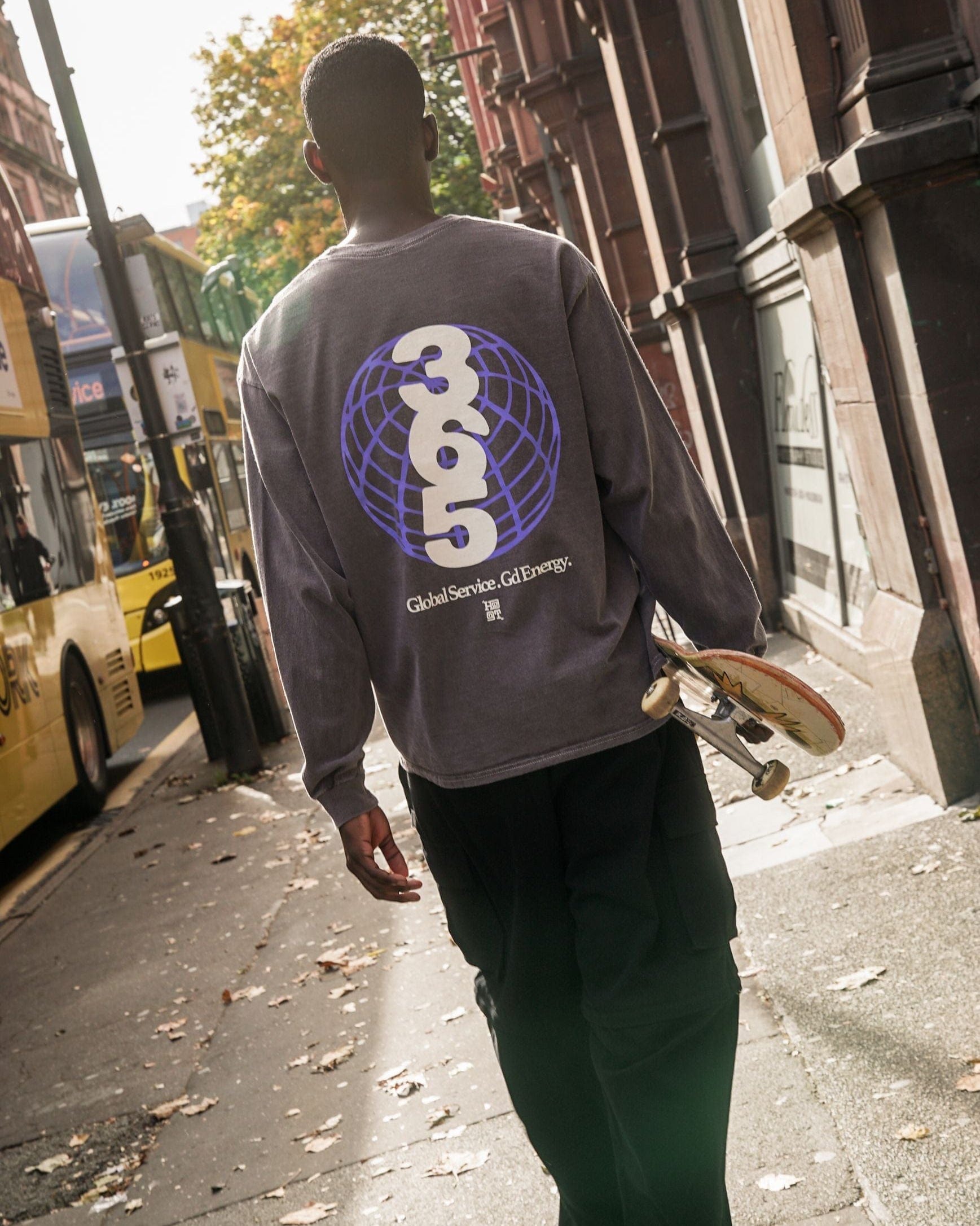 HAVE A GD TRIP 'Worldwide' Vintage Washed Longsleeve Tee - Brown