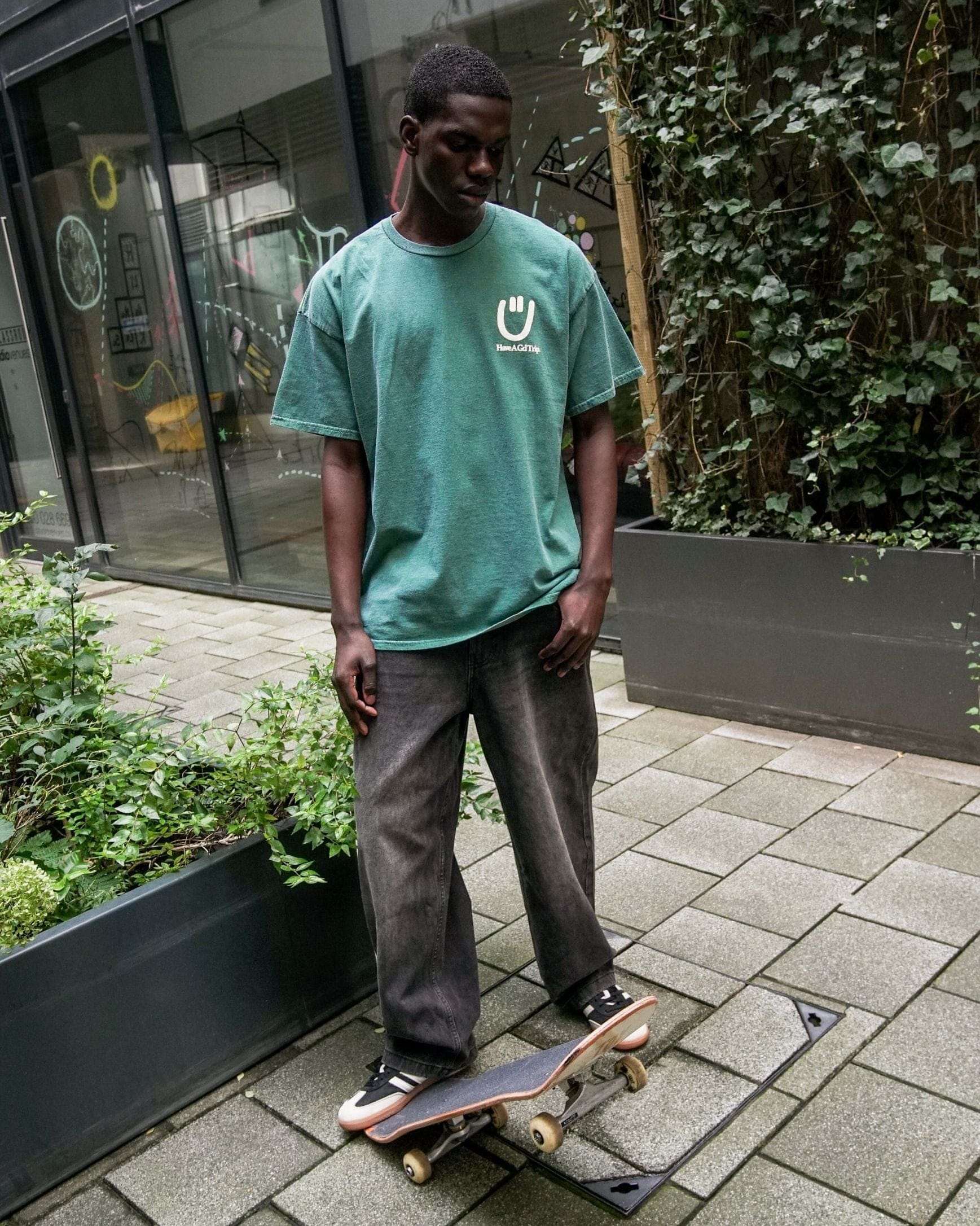 HAVE A GD TRIP 'Lemons' Vintage Washed Tee - Green