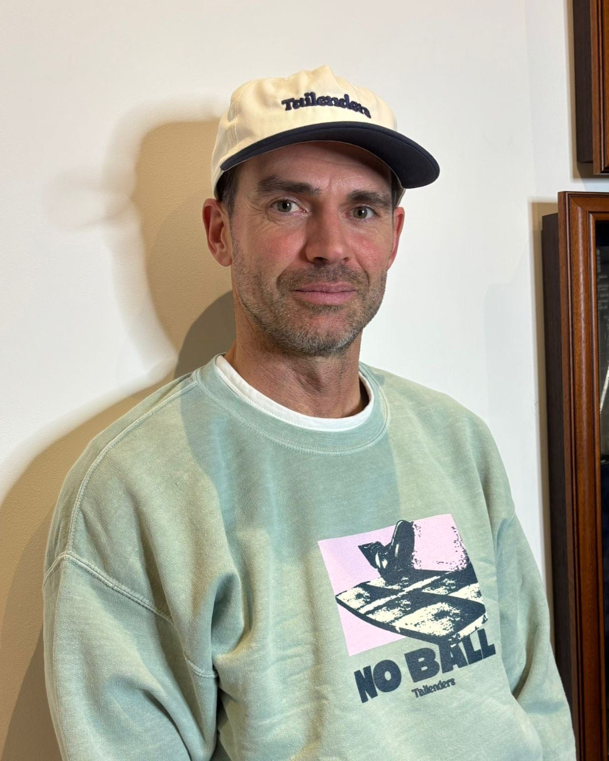 Tailenders 'Logo' Embroidered Cap - Natural/Navy