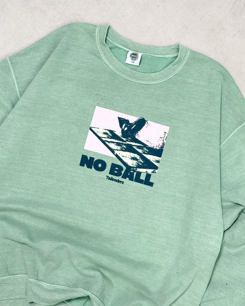 Tailenders 'No Ball' Vintage Washed Sweater - Seafoam