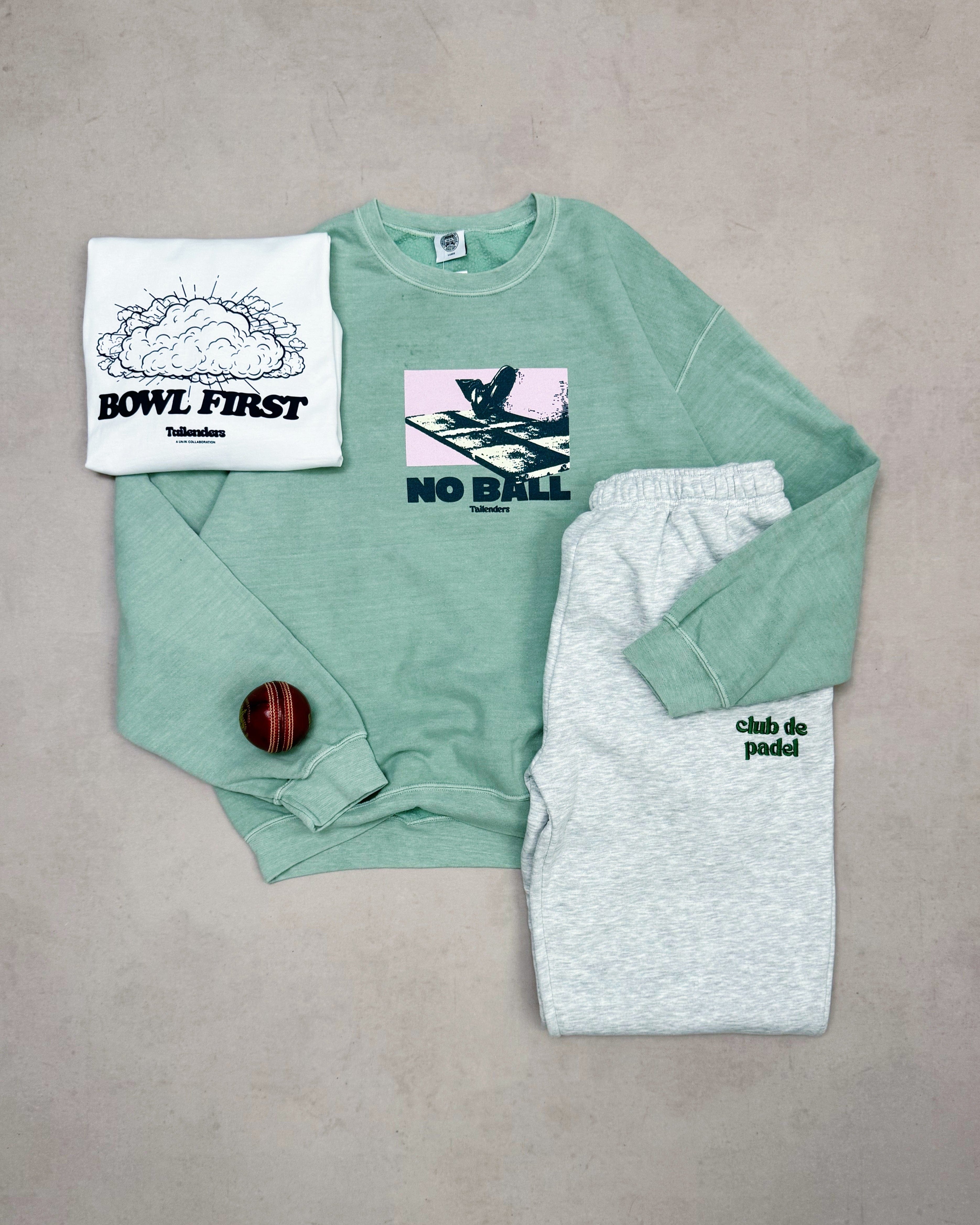 Tailenders 'No Ball' Vintage Washed Sweater - Seafoam