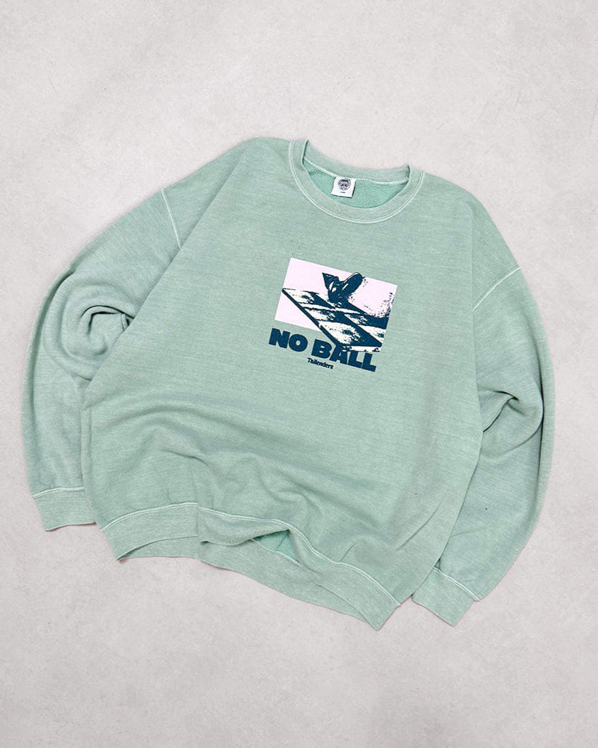 Tailenders 'No Ball' Vintage Washed Sweater - Seafoam