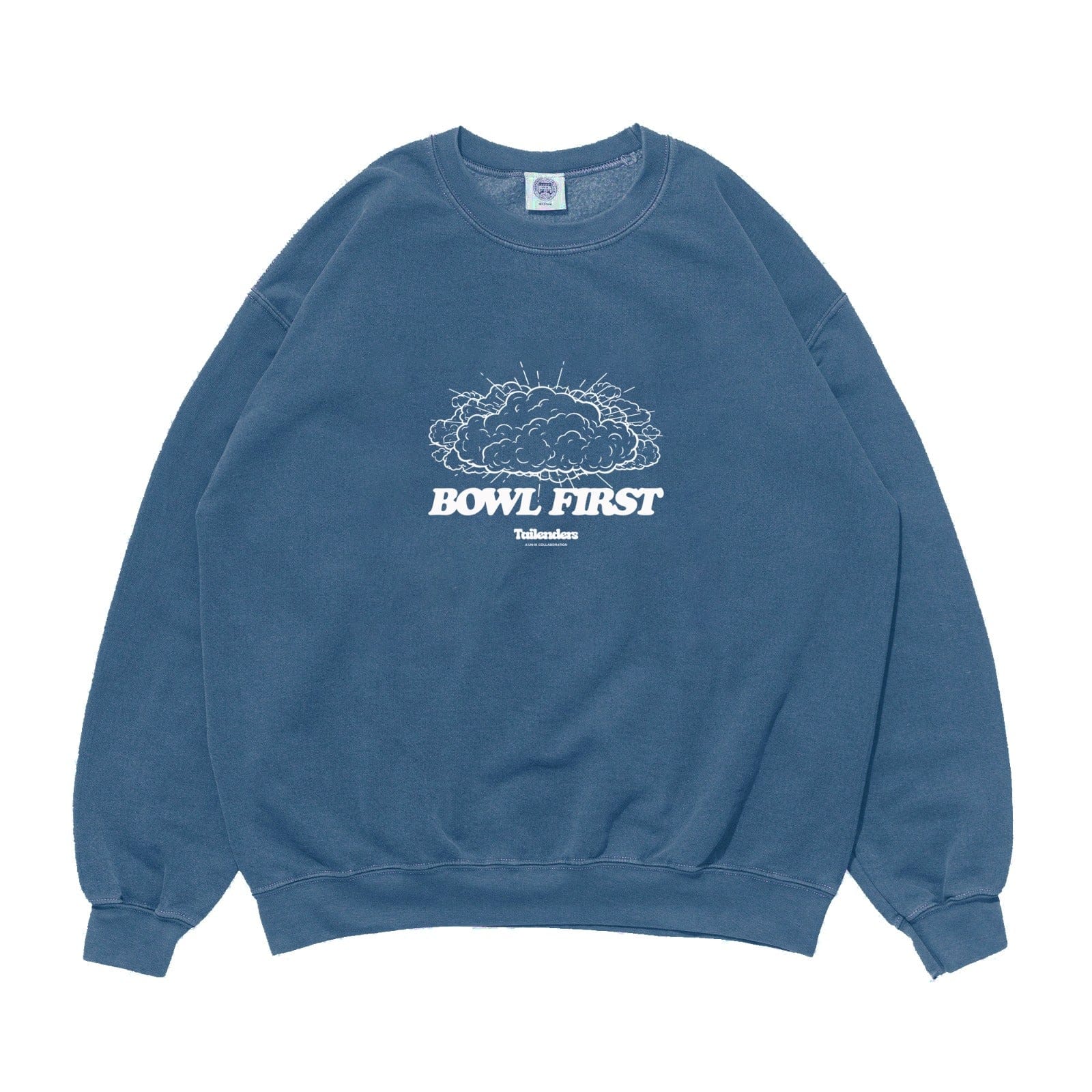 Tailenders 'Bowl First' Vintage Washed Sweater - Blue